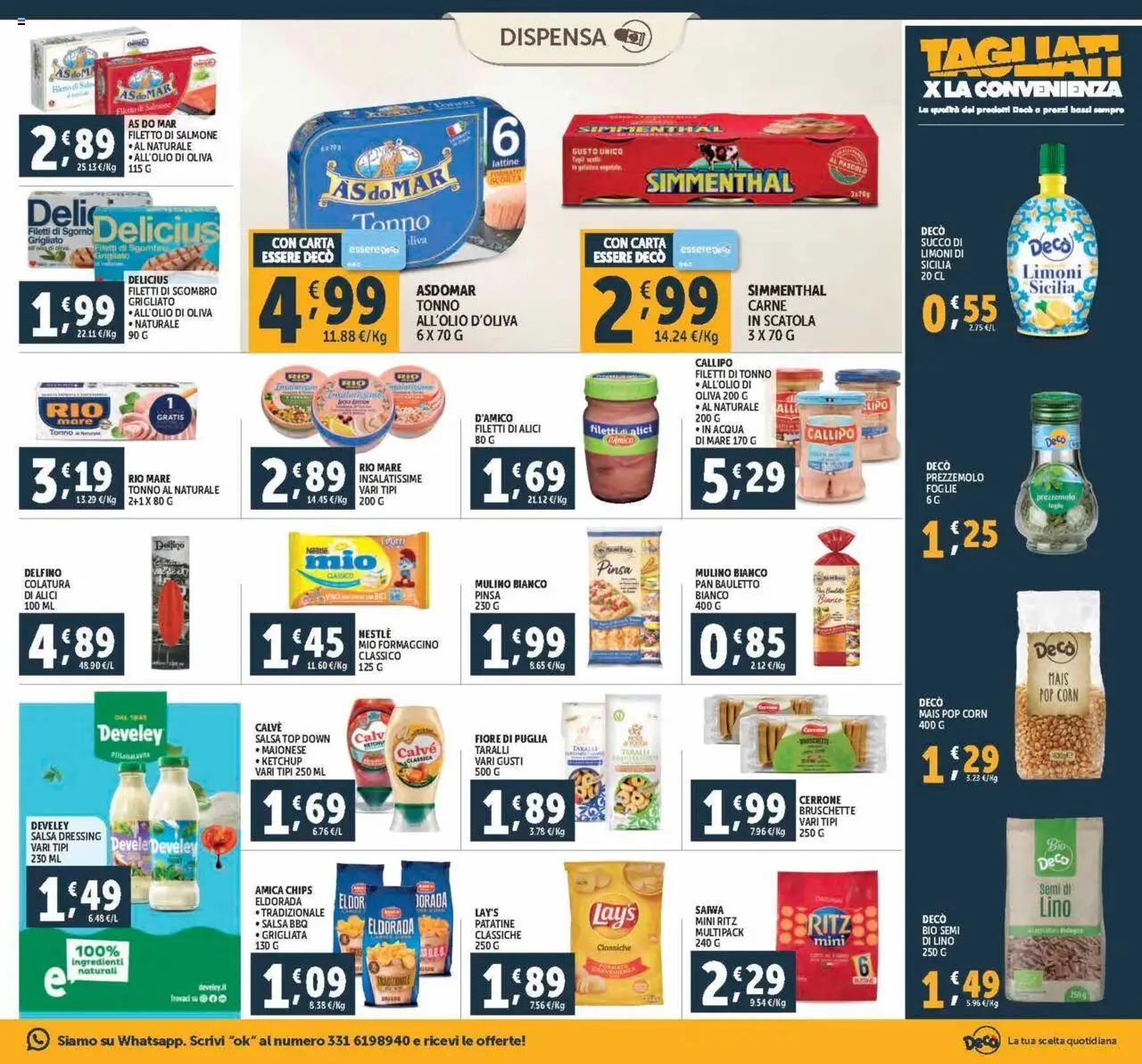 Volantino Decò del 12.09.2025 | Pagina: 13 | Prodotti: Salmone, Acqua, Pop corn, Sgombro