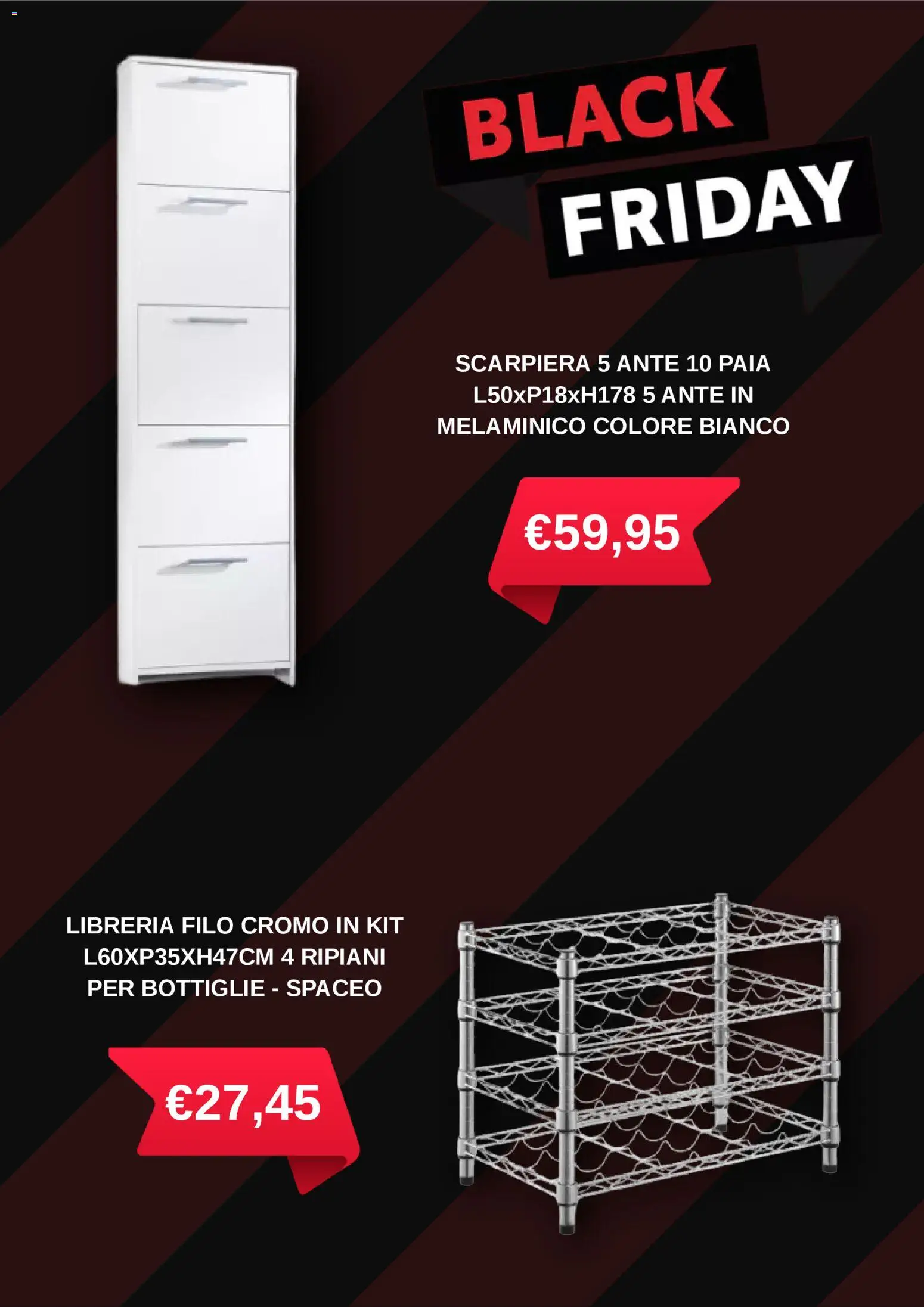 Volantino Brico Center del 24.11.2025 | Pagina: 2 | Prodotti: Libreria, Scarpiera