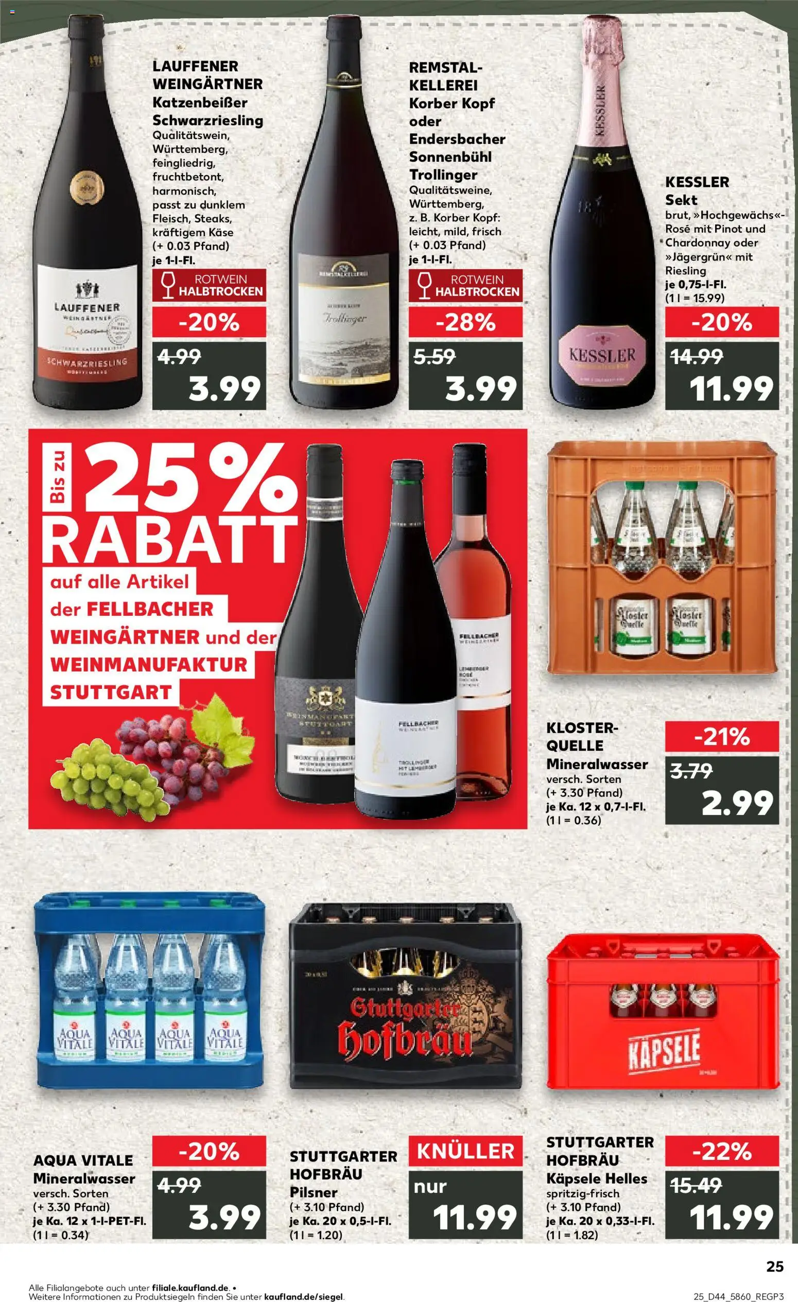 Kaufland prospekt Stuttgart	 – gültig ab 30.10.2025 | Seite: 25 | Produkte: Käse, Rotwein, Sekt, Rotwein halbtrocken