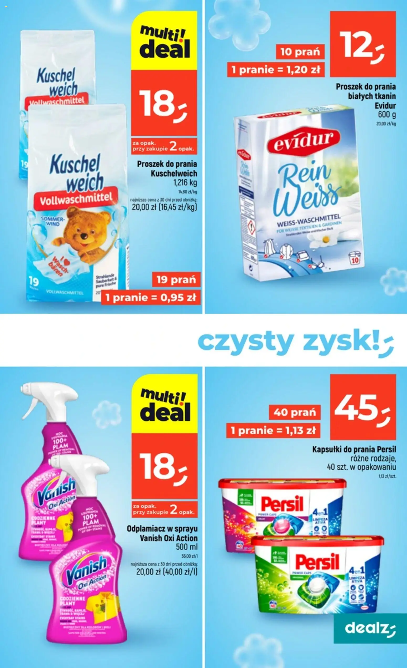 Dealz gazetka - Czysty zysk od 19.03.2026 | Strona: 13 | Produkty: Vanish, Kapsułki do prania, Proszek do prania, Odplamiacz