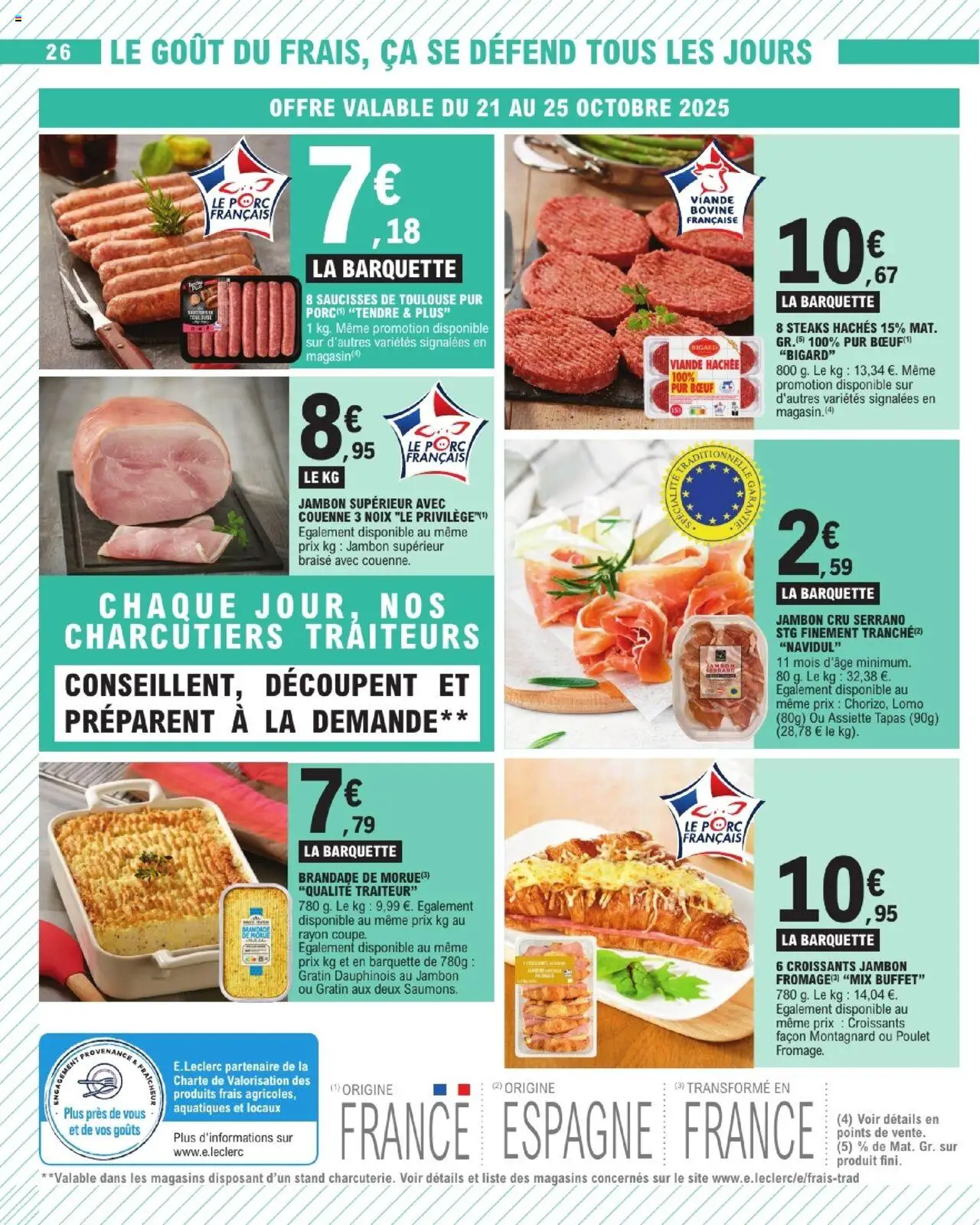 {H1} | Page: 26 | Produits: Viande hachée, Jambon, Porc, Viande bovine