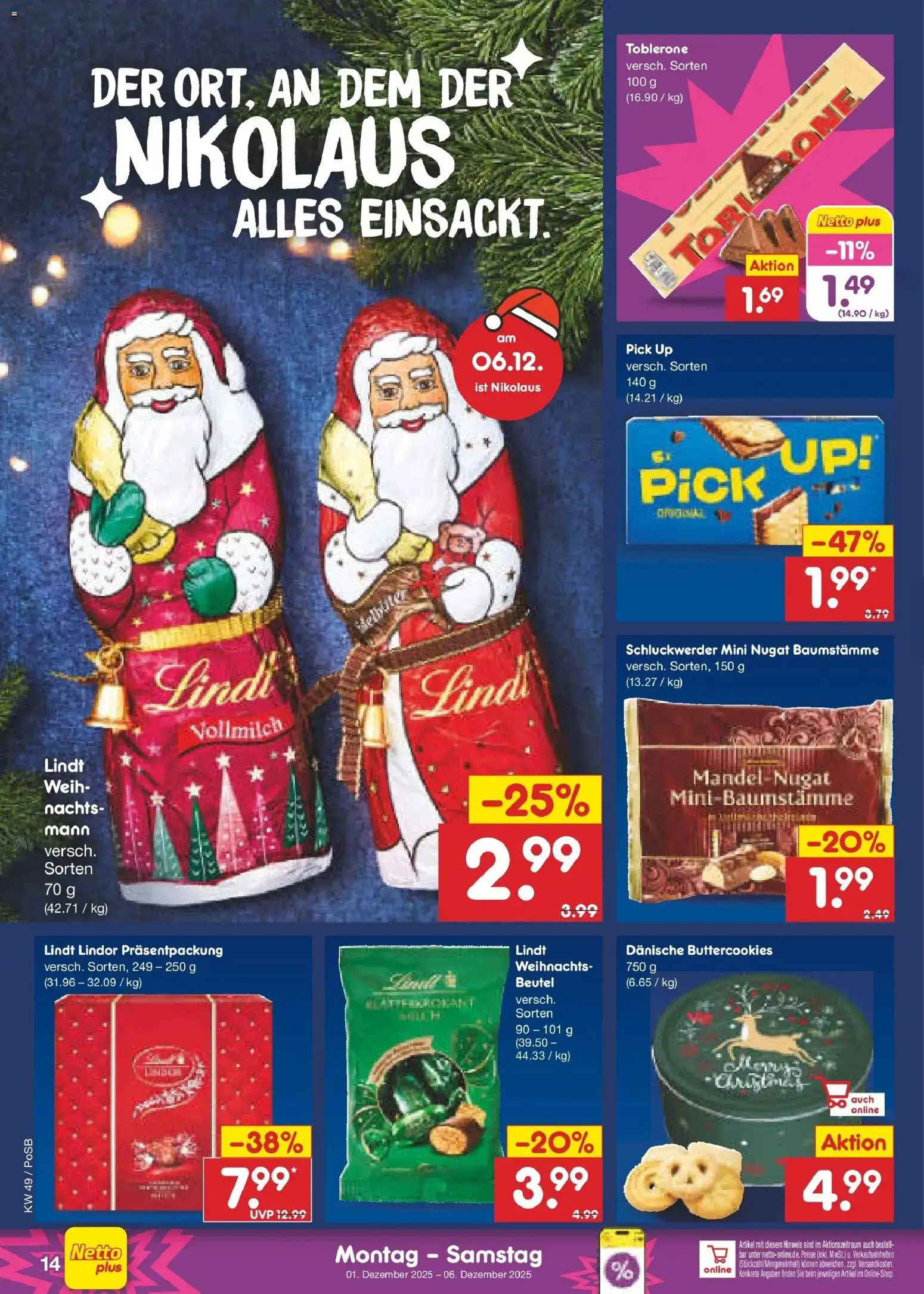 Netto Marken-Discount prospekt Amberg	 – gültig ab 01.12.2025 | Seite: 14 | Produkte: Lindt