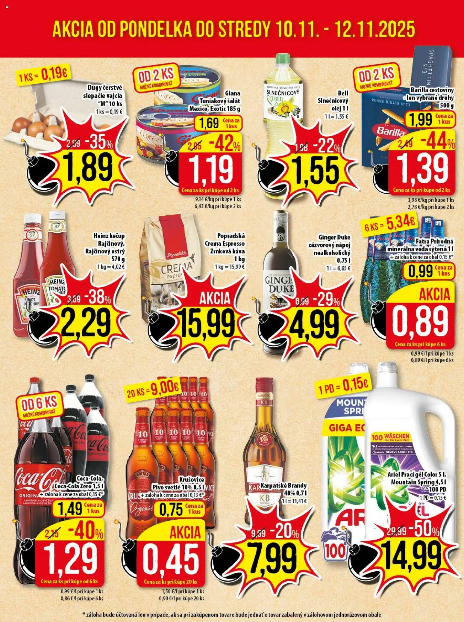 Nové Klas akcie – leták je platný od 10.11.2025 | Strana: 3 | Produkty: Bosch, Cestoviny, Šalát, Zrnková káva