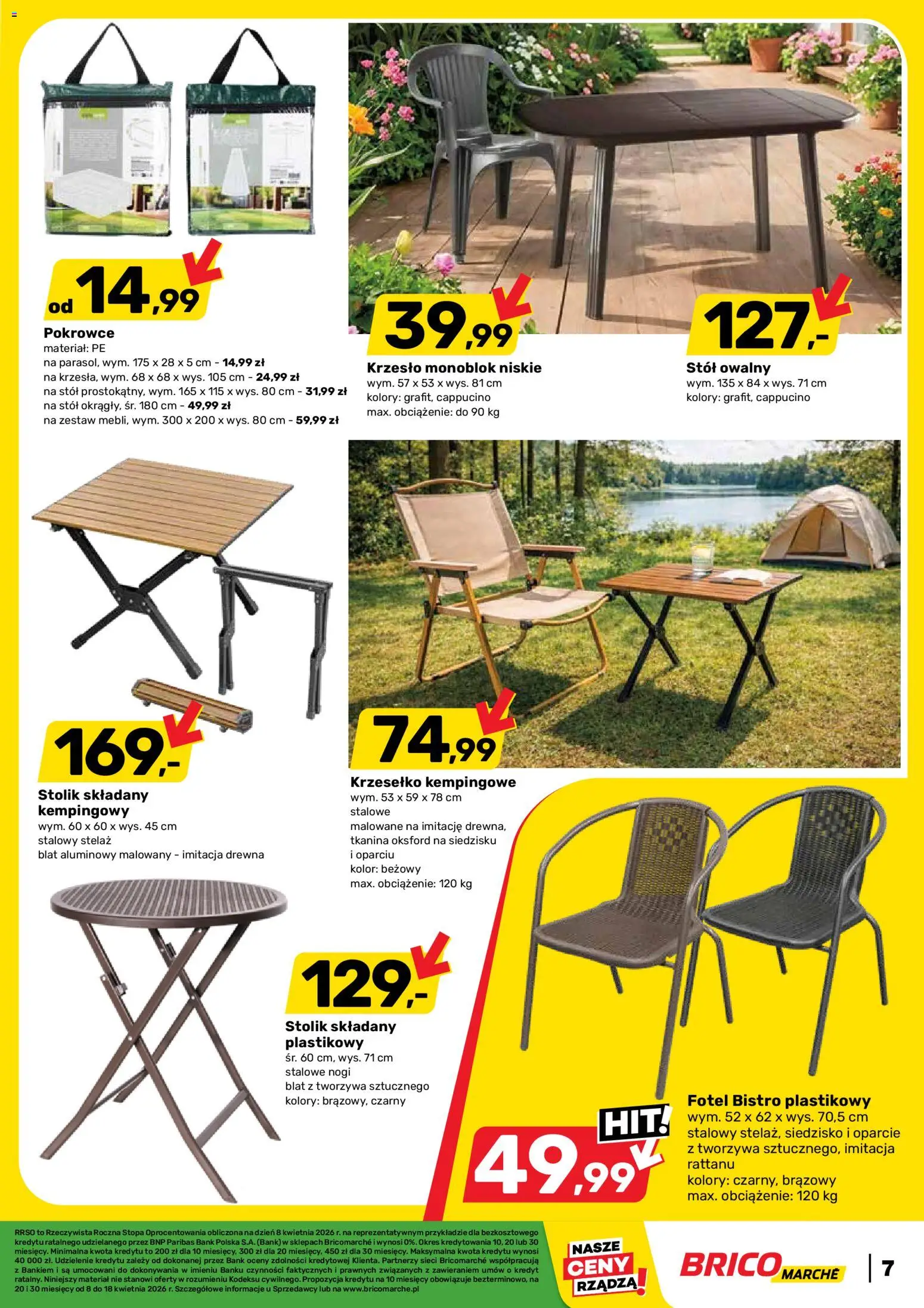 Brico Marché gazetka od 08.04.2026 | Strona: 7 | Produkty: Fotel, Stół, Krzesło