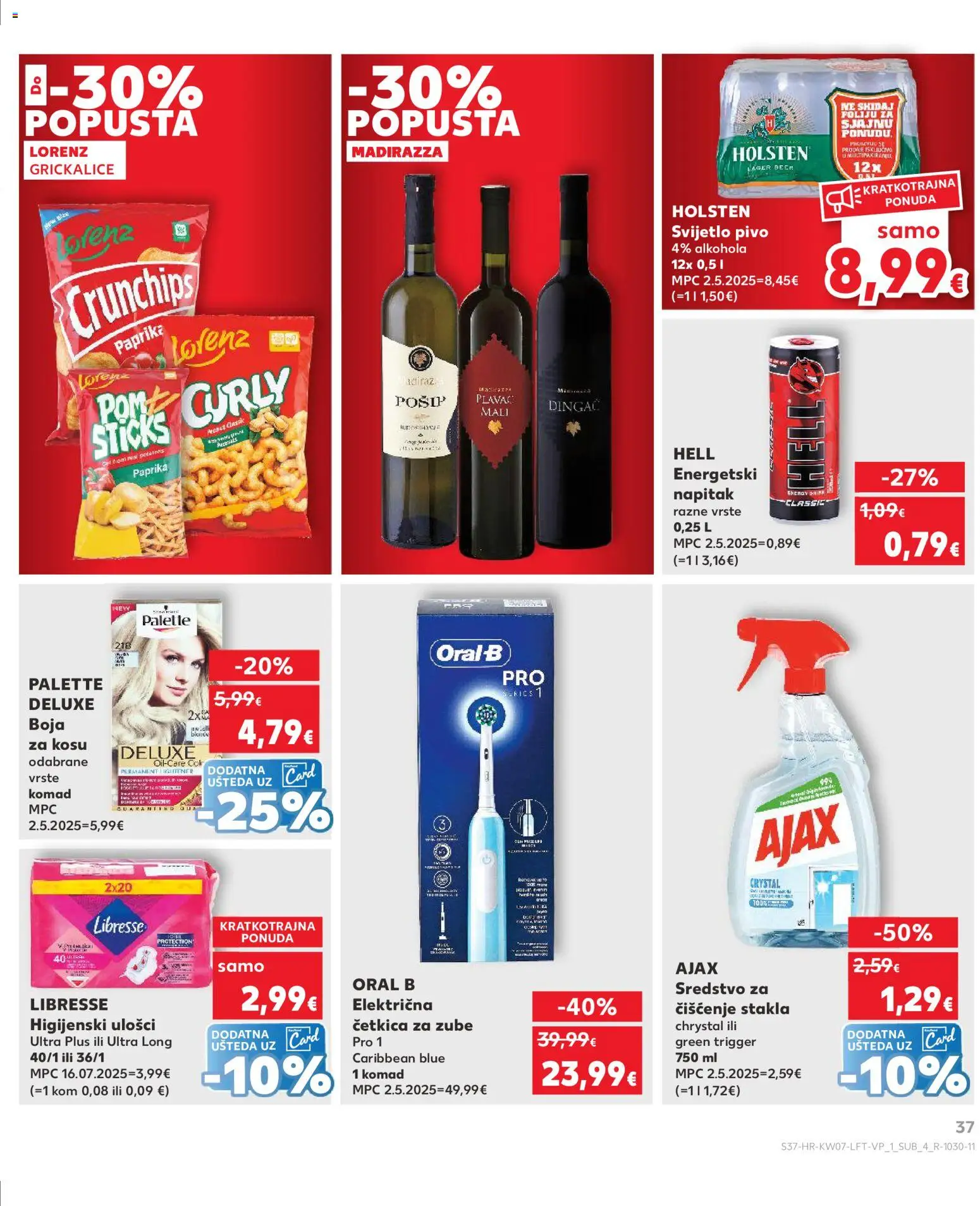 Kaufland katalog | vrijedi od 11.02.2026 | Stranica: 37 | Proizvodi: Električna četkica za zube, Higijenski ulošci, Paprika, Libresse