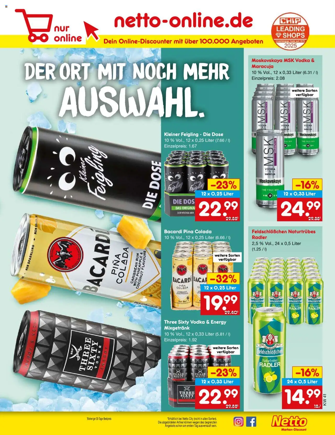 Netto Marken-Discount Prospekt 	 – gültig ab 06.10.2025 | Seite: 61 | Produkte: Energy, Kleiner feigling, Rum, Vodka