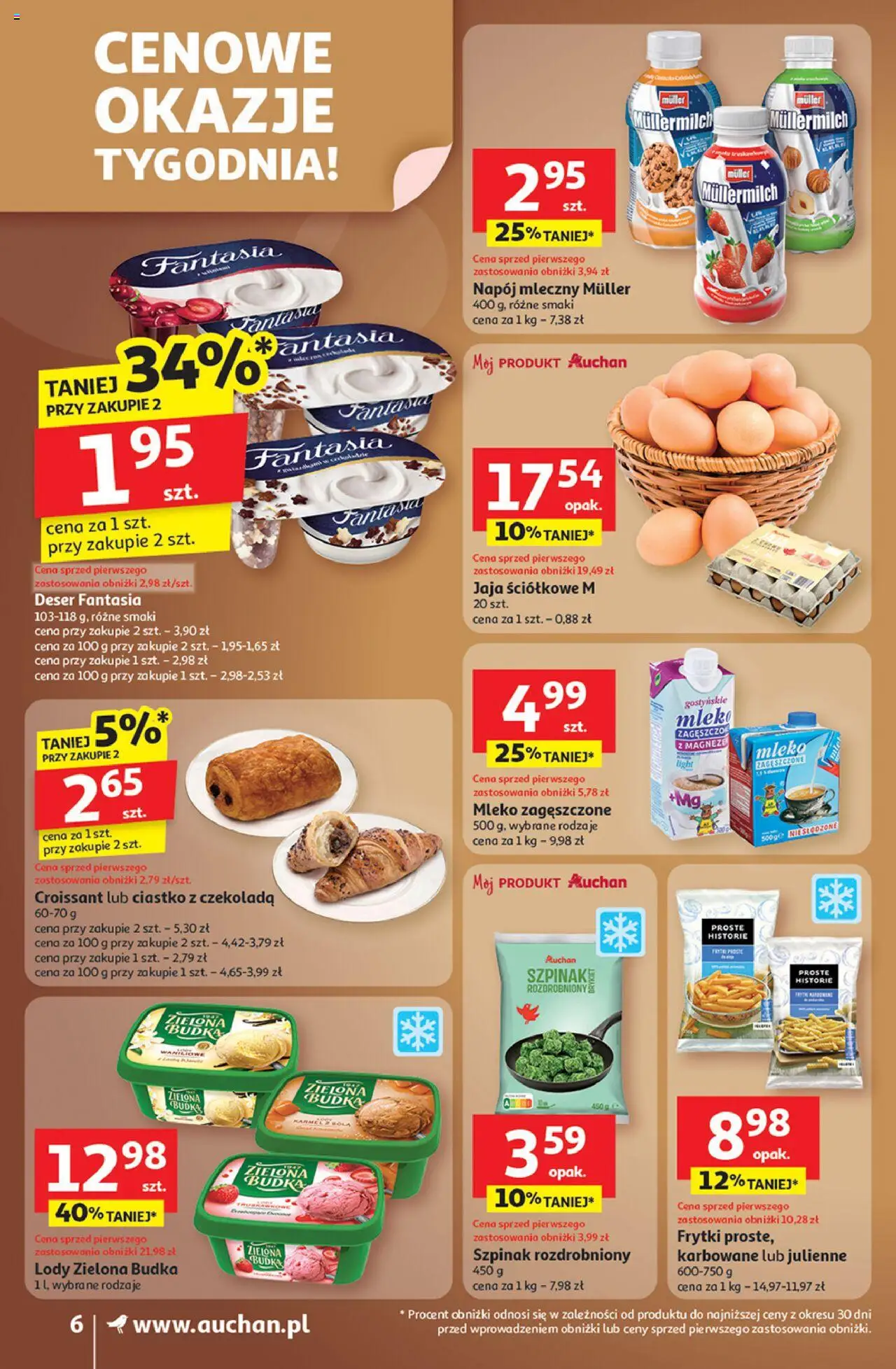 Auchan Gazetka od 23.10.2025 | Strona: 6 | Produkty: Mleko, Czekolada, Lody, Jaja