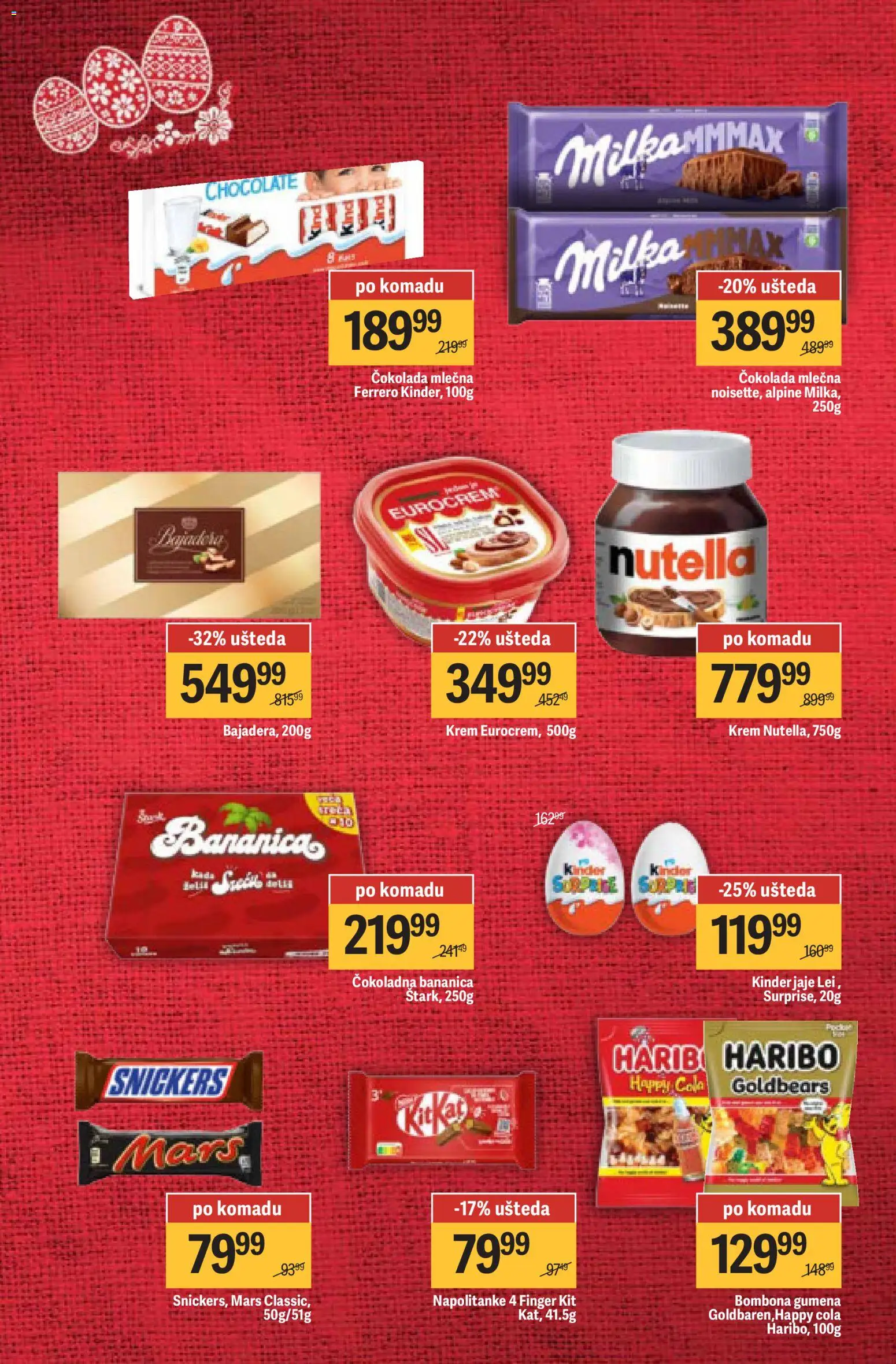Maxi katalog - važi od 02.04.2026 | Strana: 36 | Proizvode: Haribo, Eurocrem, Čokolada, Nutella