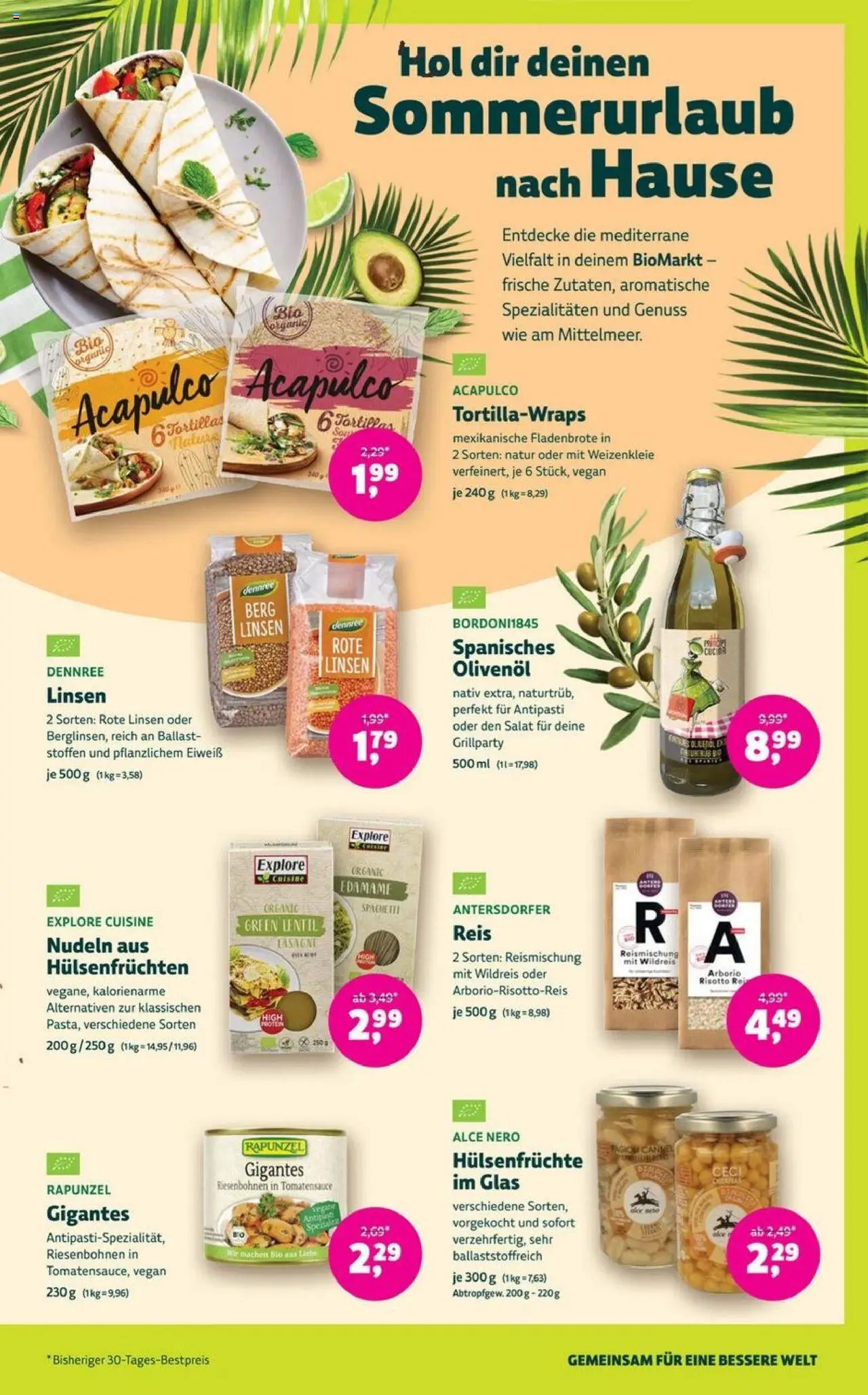 Denns BioMarkt Angebote - gültig ab dem 13.08.2025 | Seite: 7 | Produkte: Olivenol, Reis, Nudeln, Salat