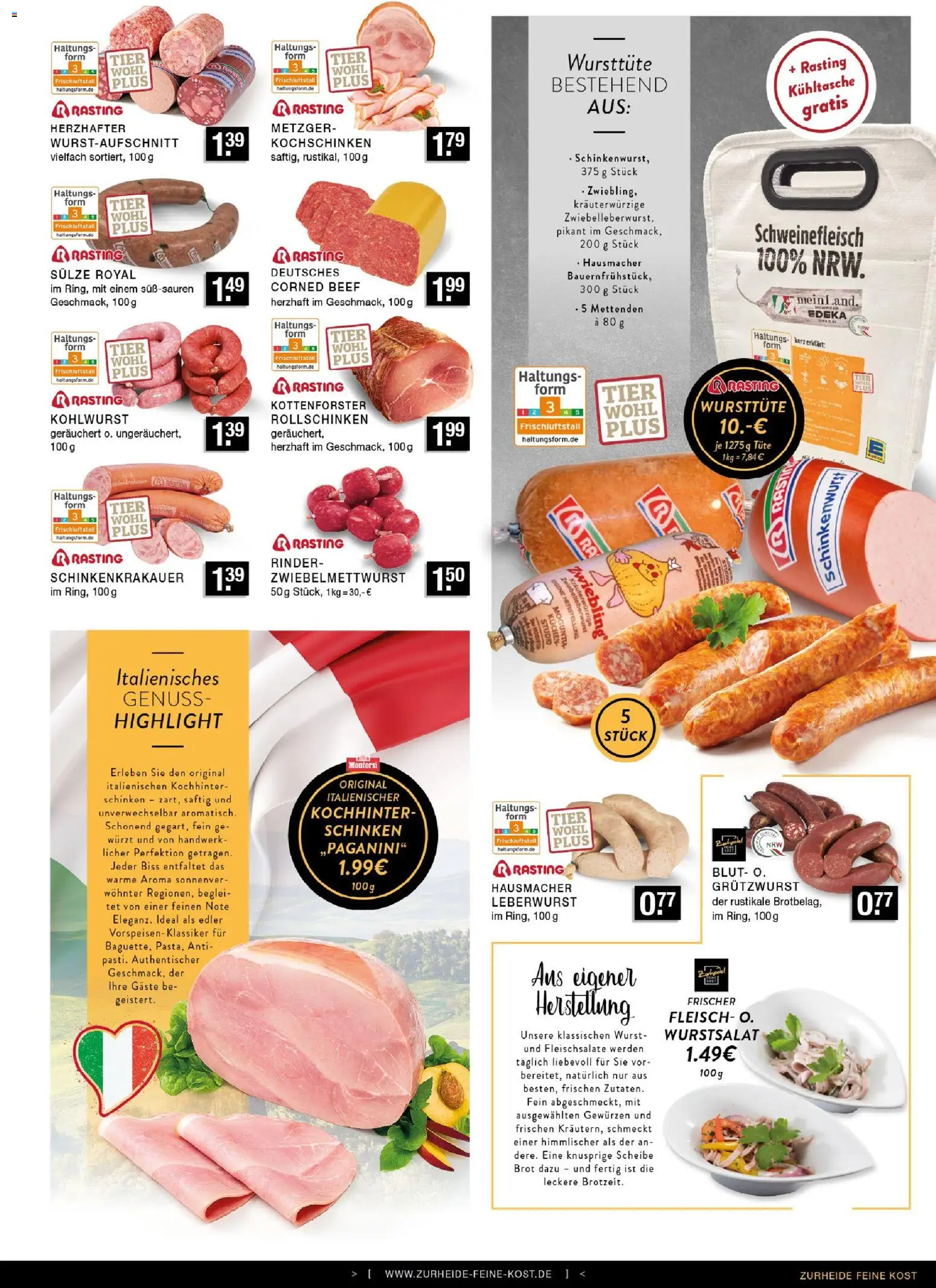 Edeka Zurheide Prospekt 	 – gültig ab 19.01.2026 | Seite: 3 | Produkte: Wurst, Schinken, Schweinefleisch, Kuchen