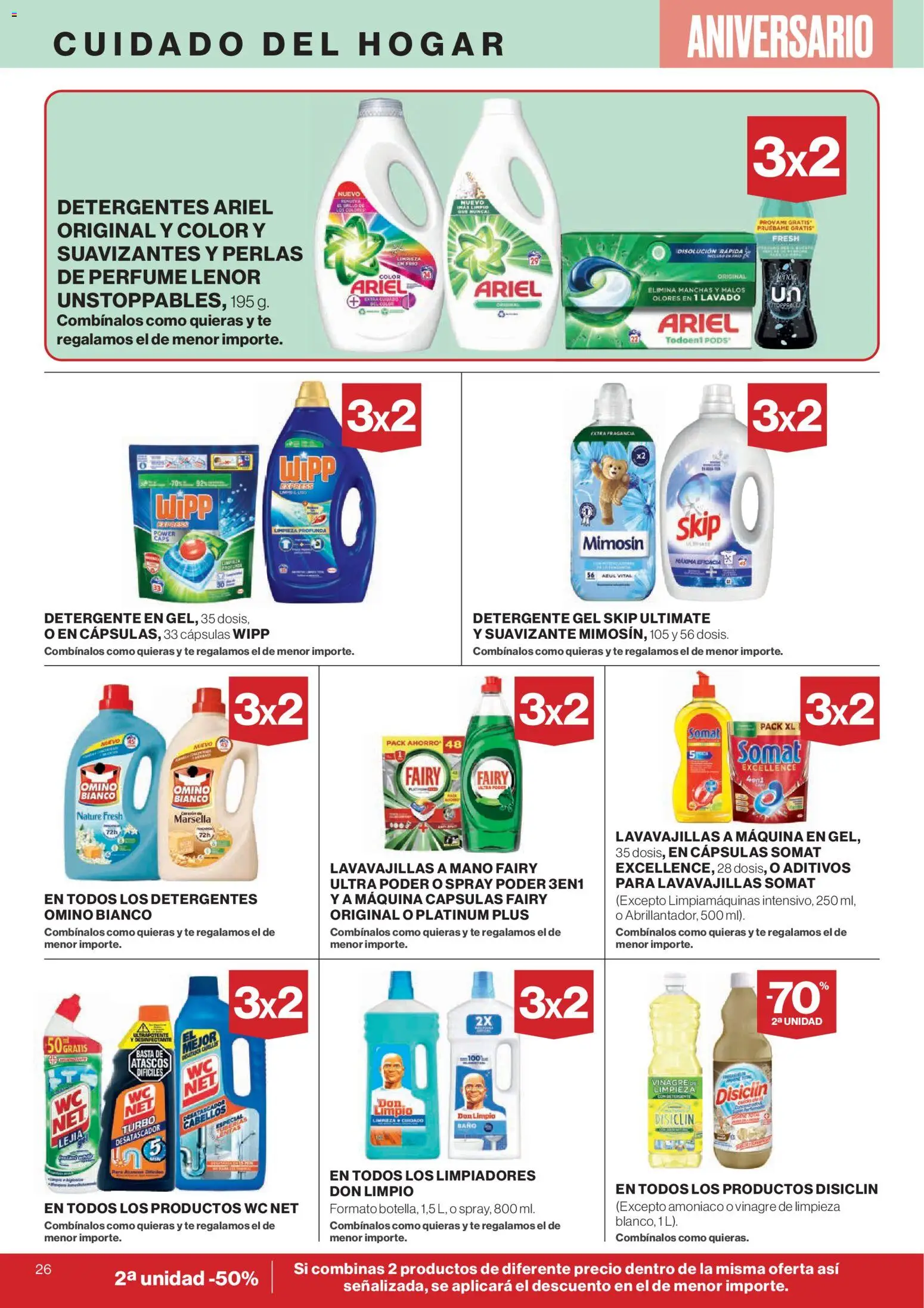 El Corte Inglés ofertas │ válido desde el 23.10.2025 | Página: 36 | Productos: Detergente, Té, Suavizante, Lavavajillas
