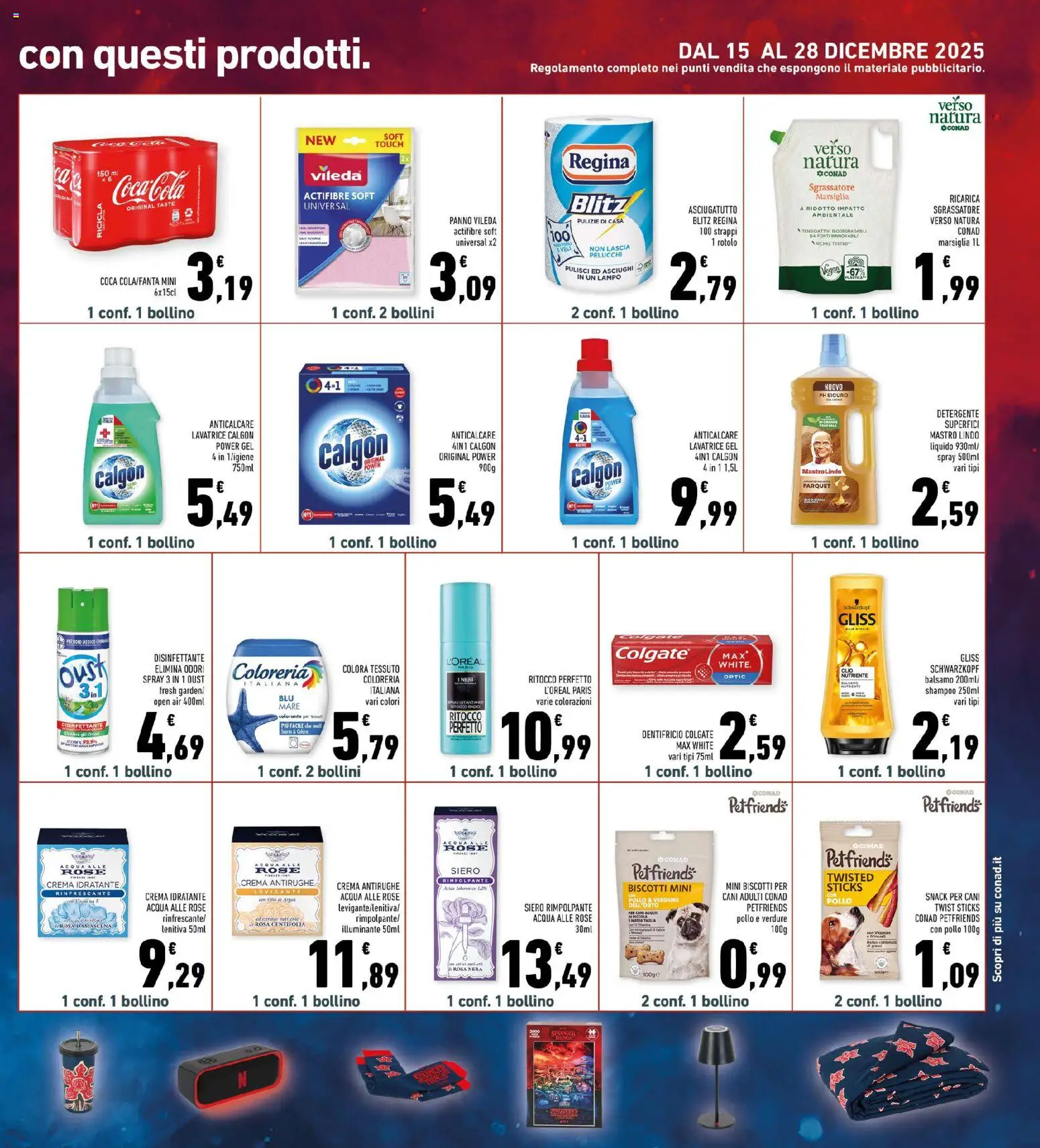 Volantino Conad del 10.12.2025 | Pagina: 25 | Prodotti: Illuminante, Shampoo, Dentifricio, Coca Cola