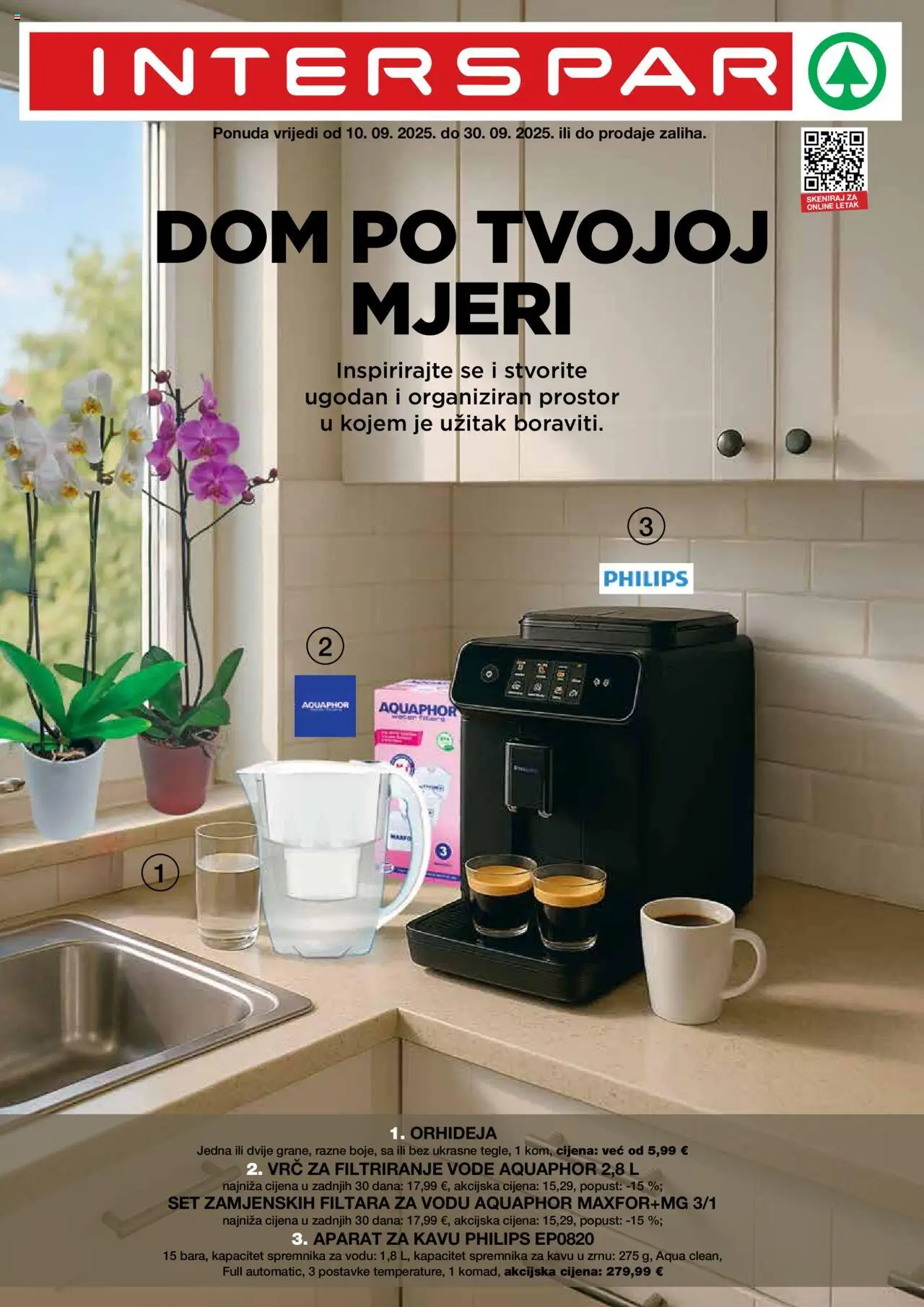 Interspar katalog | vrijedi od 10.09.2025 | Stranica: 1 | Proizvodi: Aparat za kavu, Orhideja
