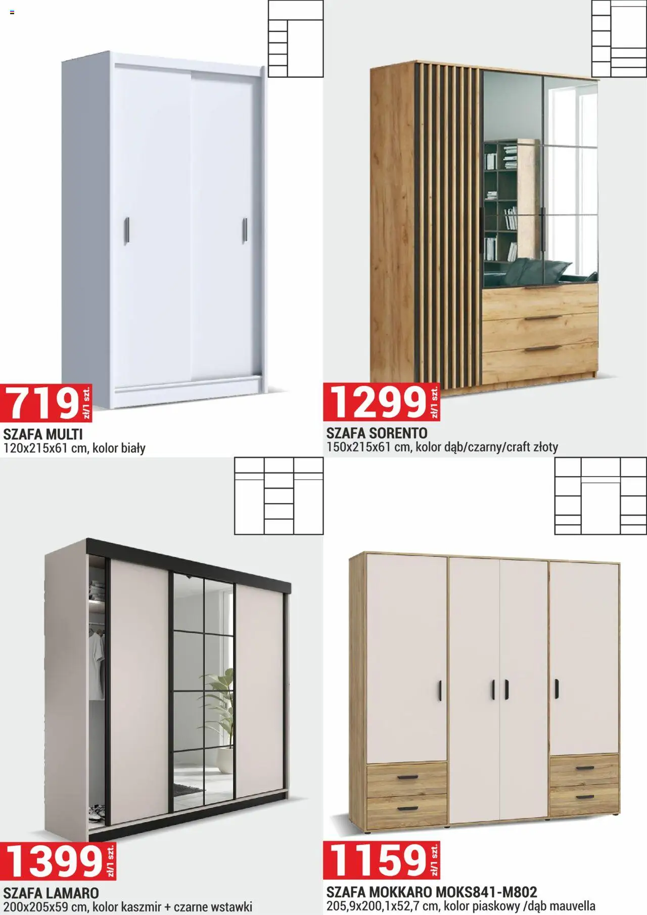 Merkury Market Gazetka - Meble, Wypoczynki, Materace od 01.08.2025 | Strona: 19 | Produkty: Szafa