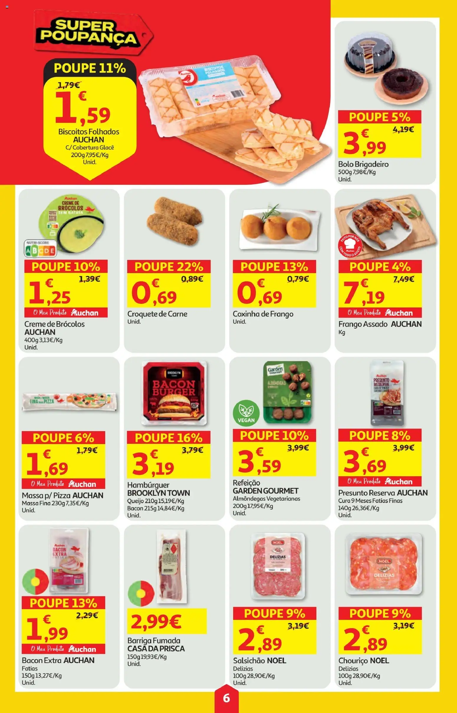 Minipreço folheto │ válido de 23.10.2025 | Página: 6 | Produtos: Brócolos, Presunto, Chouriço, Massa
