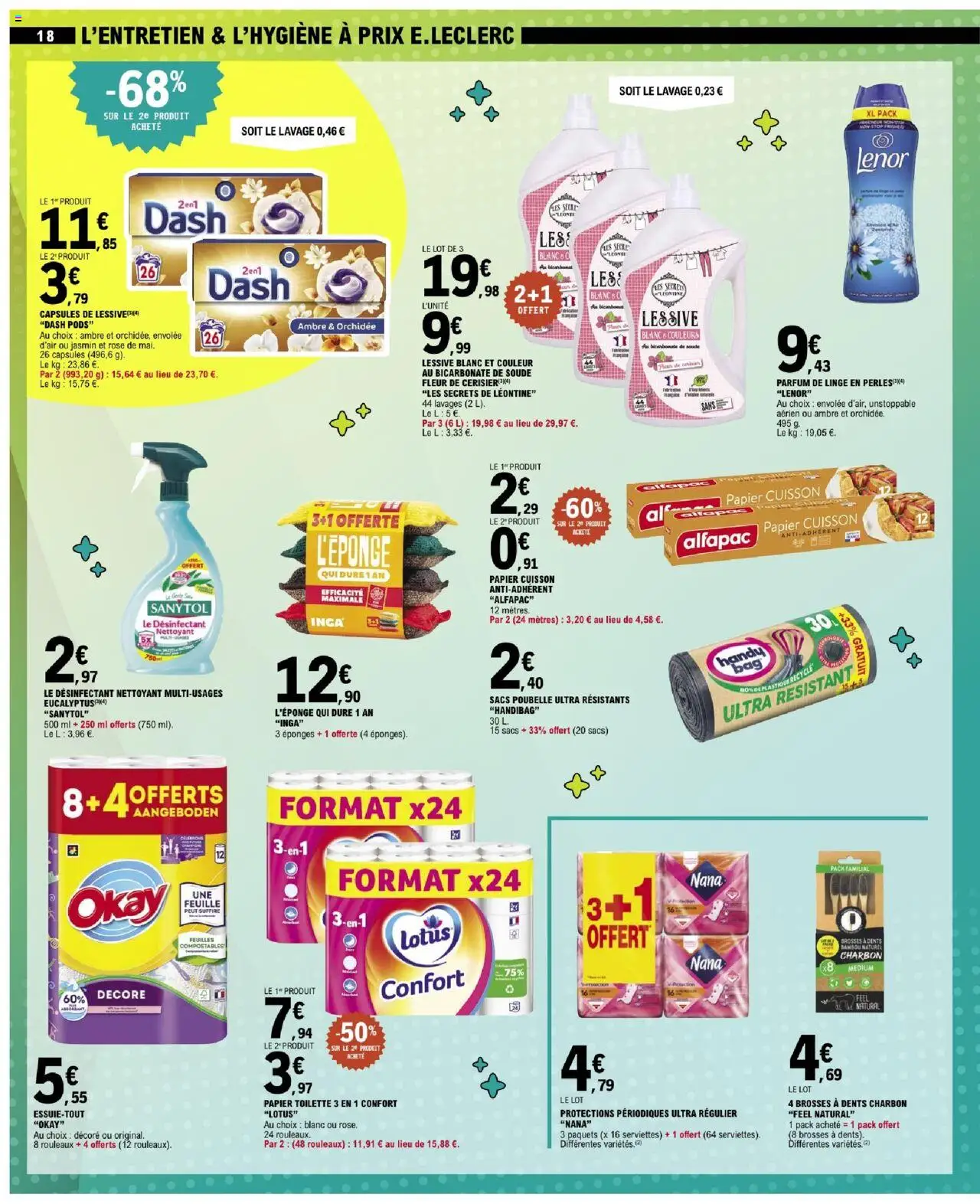 {H1} | Page: 18 | Produits: Parfum, Détergent, Bicarbonate de soude, Lessive