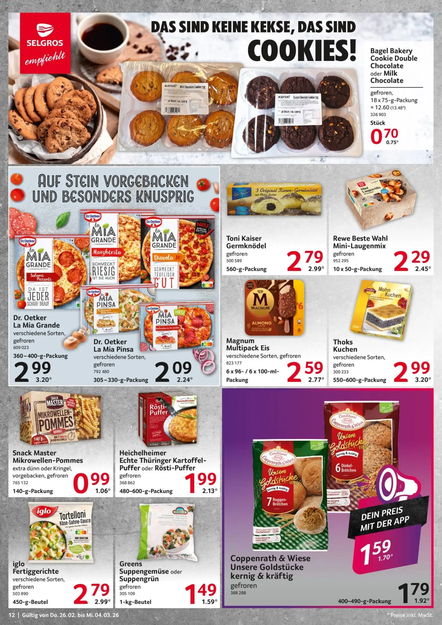 Selgros Prospekt 	 – gültig ab 26.02.2026 | Seite: 12 | Produkte: Mikrowelle, Iglo, Zucker, Fertiggerichte