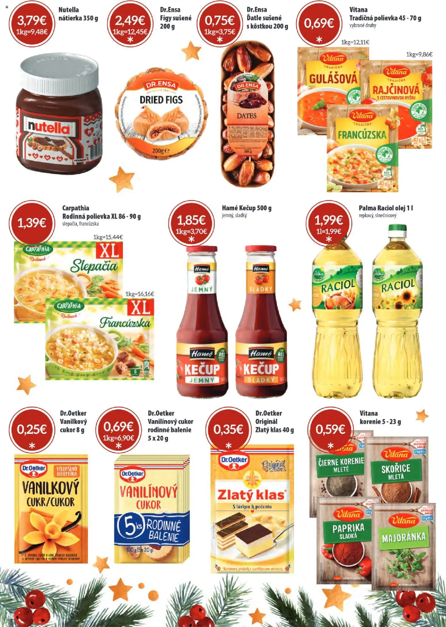 Nové Sintra akcie – leták je platný od 15.12.2025 | Strana: 21 | Produkty: Raciol olej, Cukor, Korenie, Nutella
