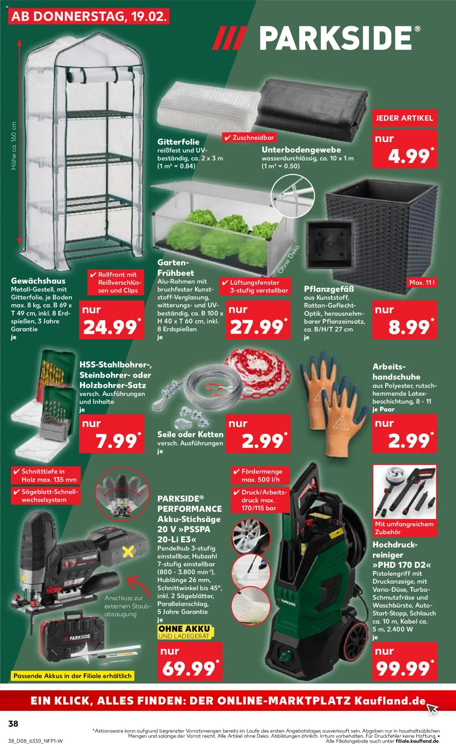 Kaufland prospekt Hamburg	 – gültig ab 19.02.2026 | Seite: 38 | Produkte: Kabel, Hochdruckreiniger, Handschuhe, Ladegerät