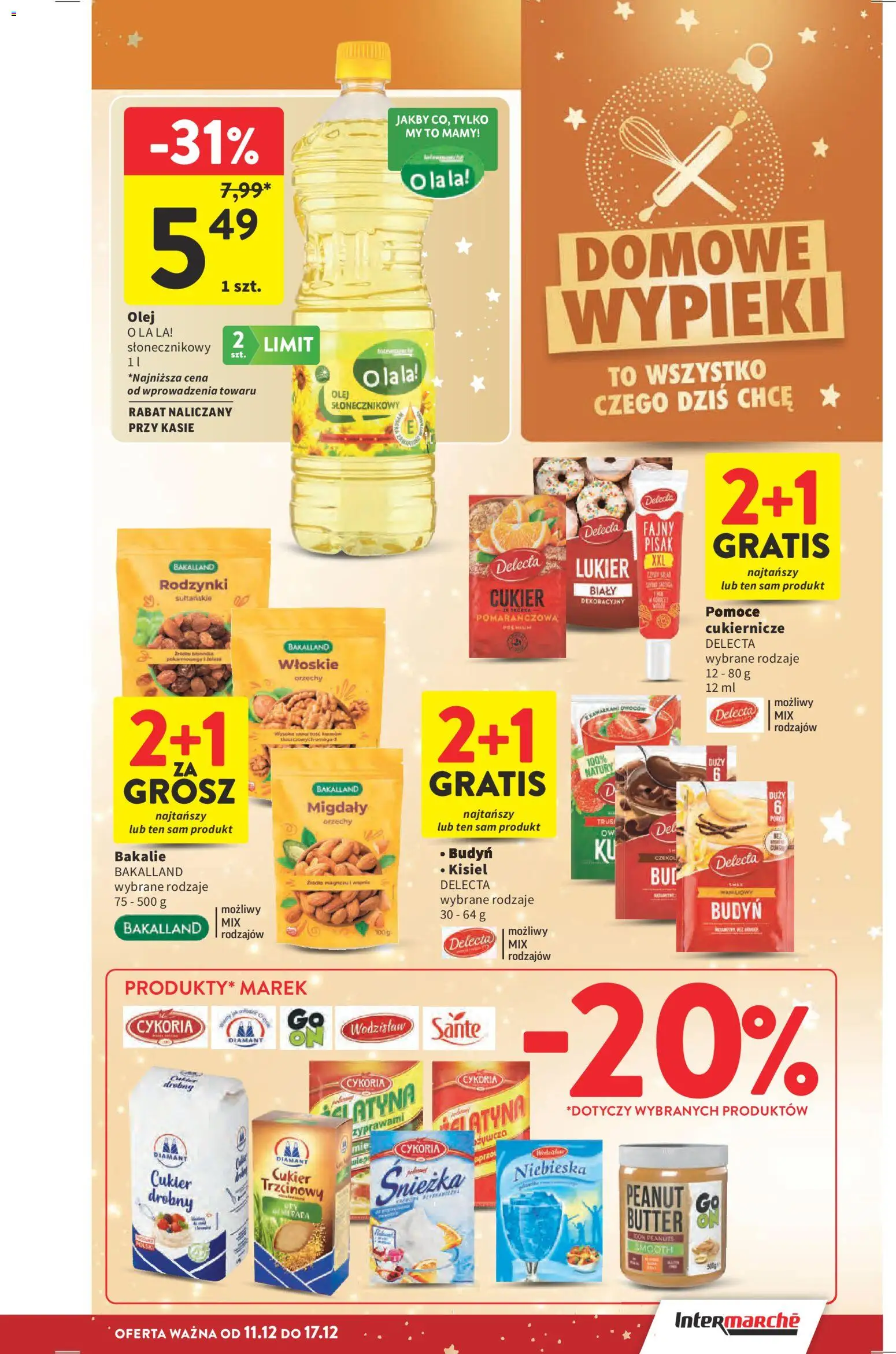 Intermarche Gazetka od 11.12.2025 | Strona: 13 | Produkty: Cukier biały, Olej, Orzechy, Cukier