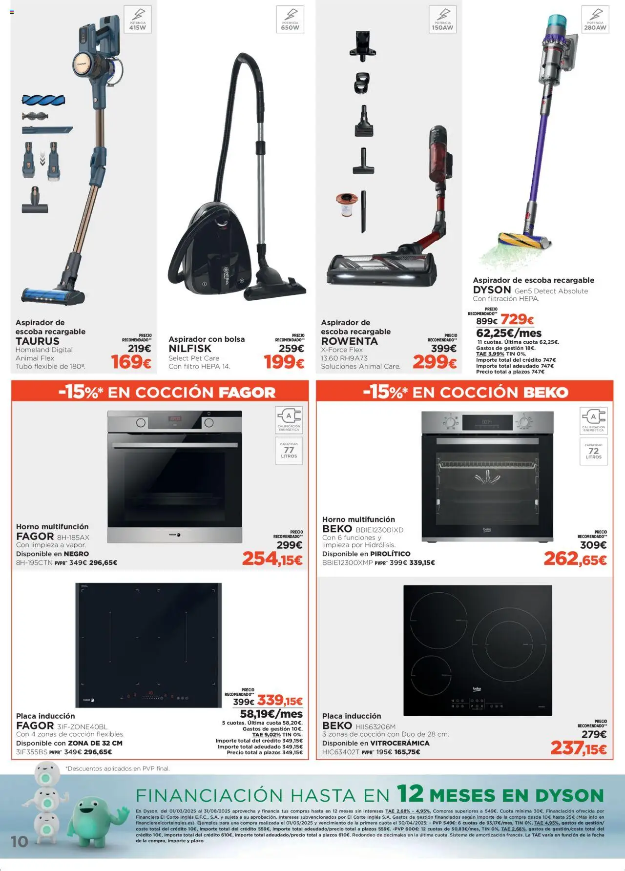 El Corte Inglés ofertas │ válido desde el 07.08.2025 | Página: 10 | Productos: Alcool, Escoba, Bolsa, Horno