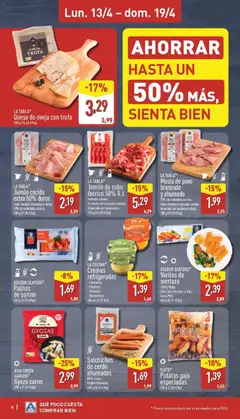 Vista previa LA TABLA® Jamón cocido extra 50% duroc, Finas lonchas colocadas a mano. 93% de contenido cárnico. válido desde el 13.04.2026 | Página: 8
