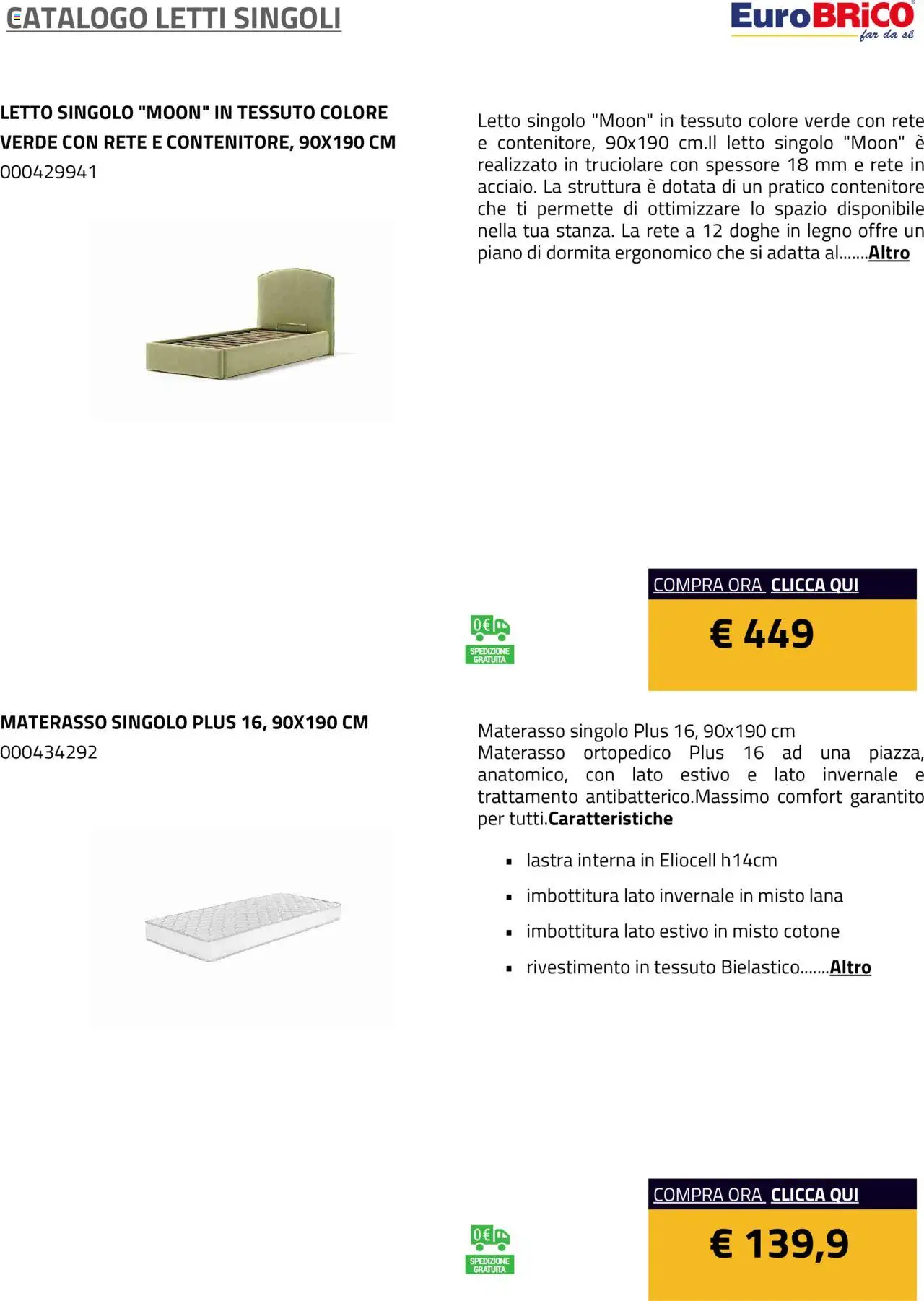 Volantino Eurobrico del 23.07.2025 | Pagina: 44 | Prodotti: Contenitore, Letto, Materasso