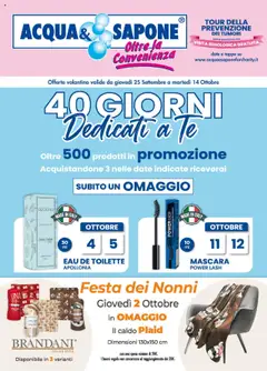 Anteprima del volantino Acqua e Sapone 40 Giorni catalogo valido a partire dal 25.09.2025