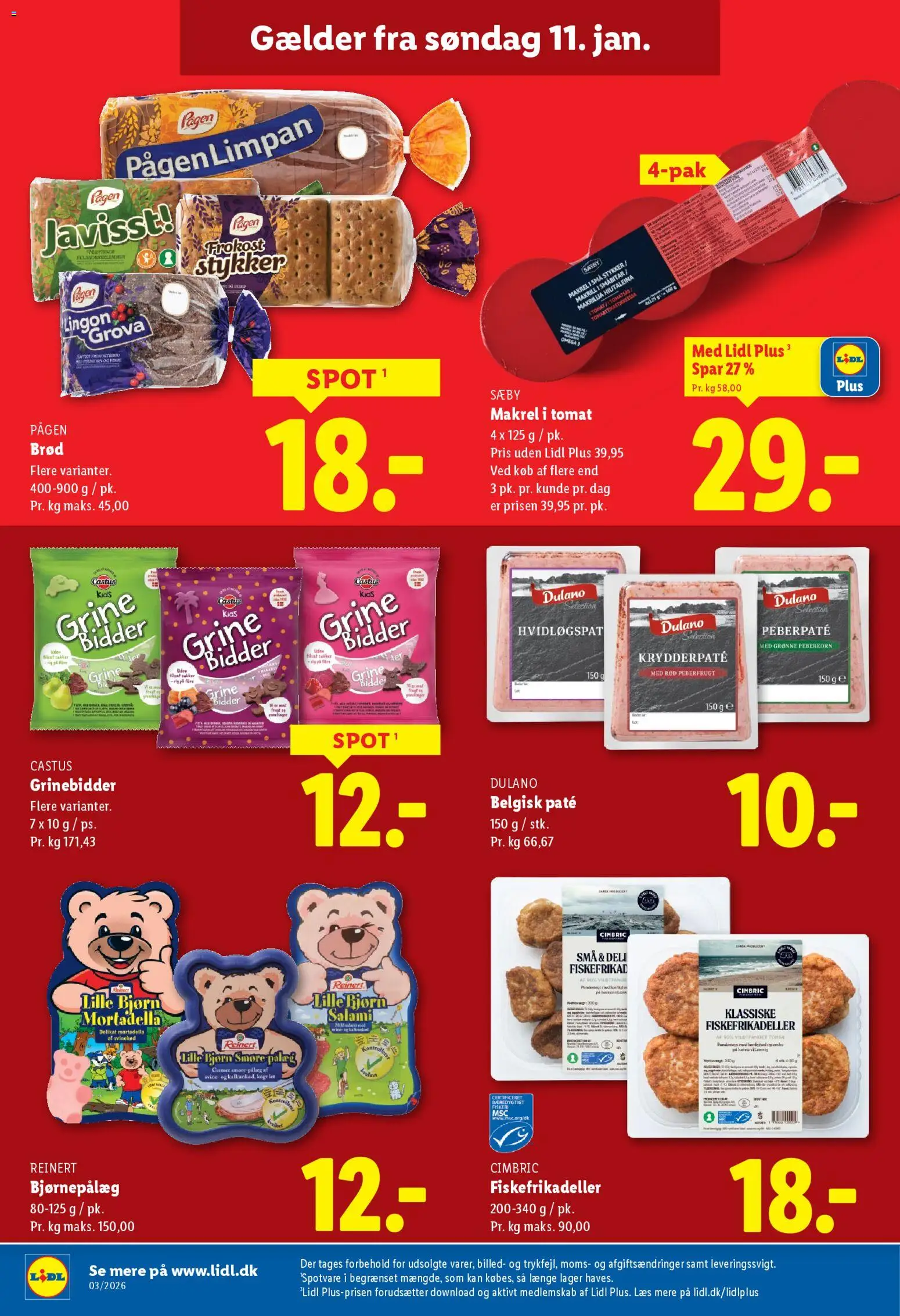 Lidl tilbudsavis – gyldig fra 11.01.2026 | Side: 7 | Produkter: Brød, Salami, Fiskefrikadeller, Søm