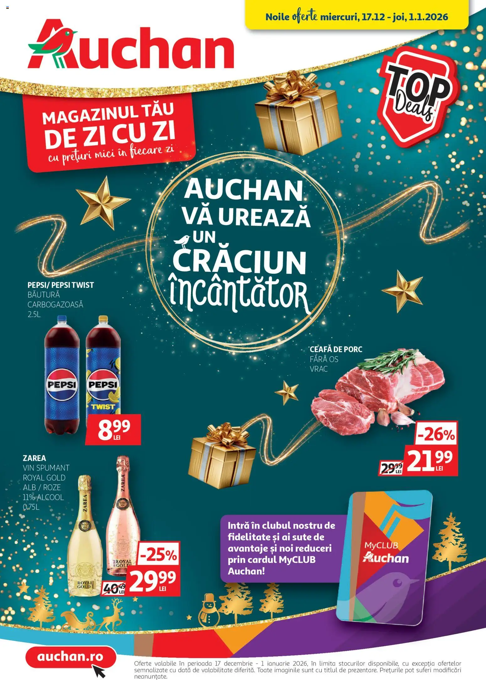 Noul catalog Auchan – valabil de la 17.12.2025 | Pagină: 1 | Produse: Keçeli kalem, Mici, Vin