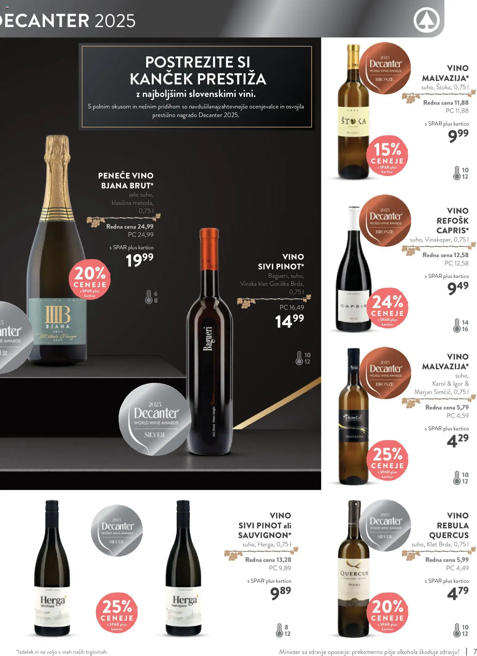 Novi Spar katalog ponudbe – veljaven od 05.11.2025 | Stran: 7 | Izdelki: Vino