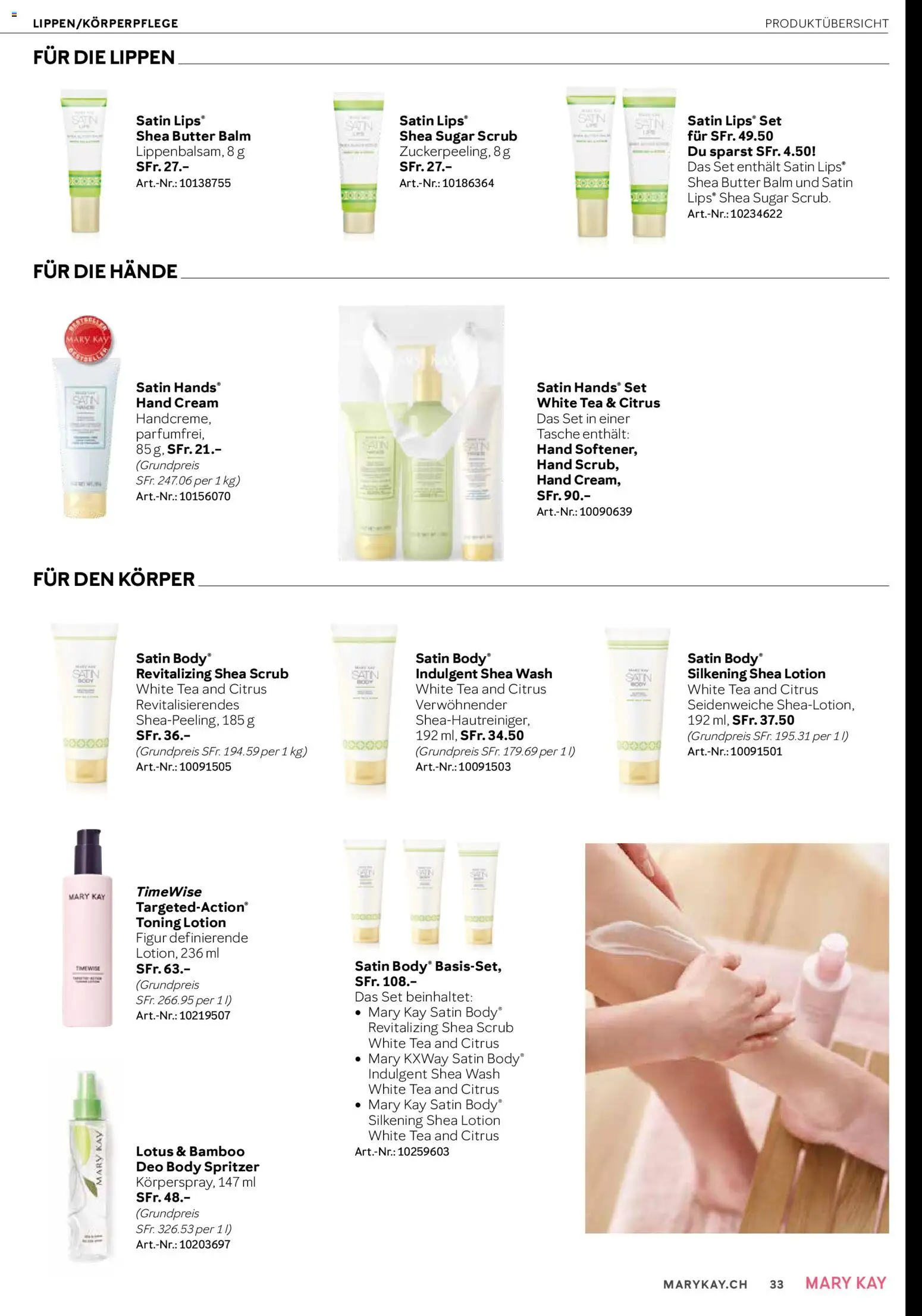 Mary Kay Aktionen – gültig ab 16.01.2026 | Seite: 33 | Produkte: Butter, Body Lotion, Lip Balm, Tasche