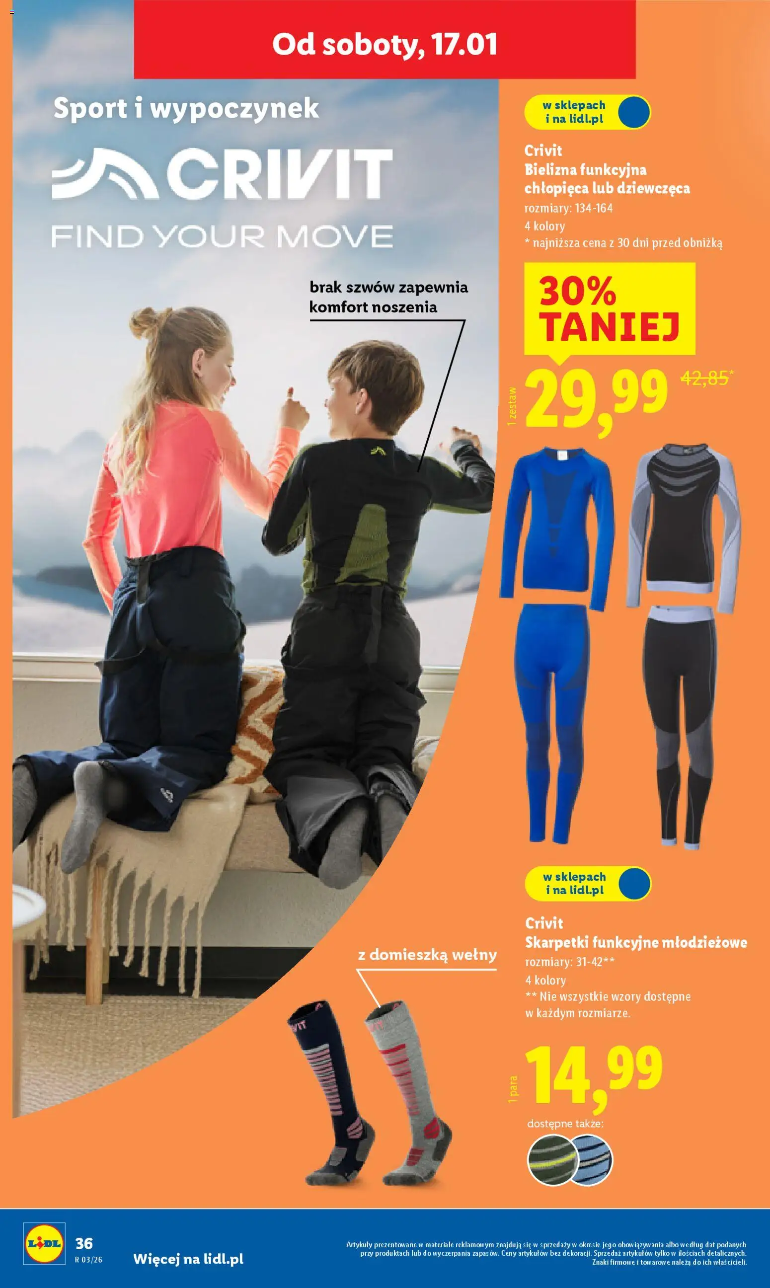 Lidl Katalog od 12.01.2026 | Strona: 38 | Produkty: Bielizna, Skarpetki