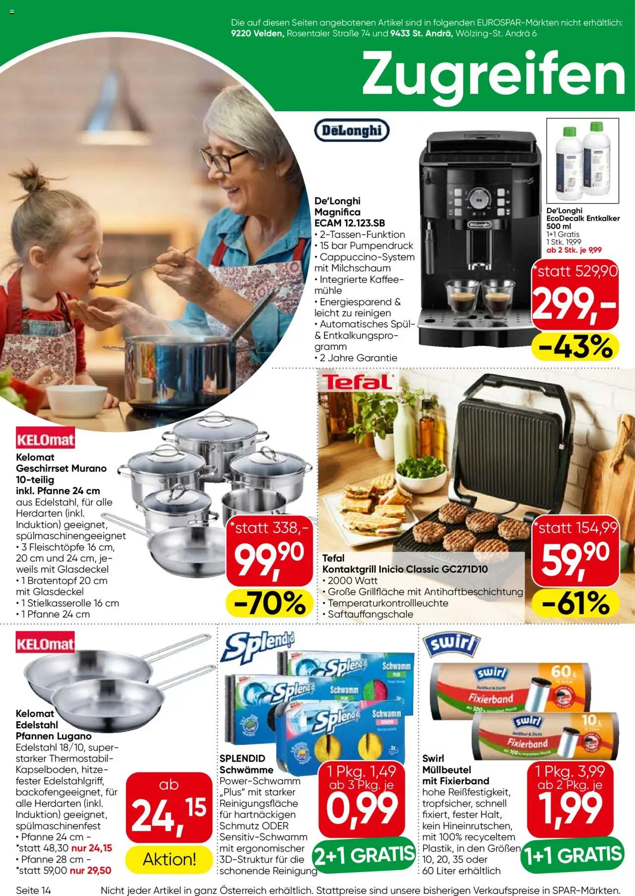 Eurospar Flugblatt gültig ab 11.09.2025 | Seite: 14 | Produkte: Mühle, Kaffee