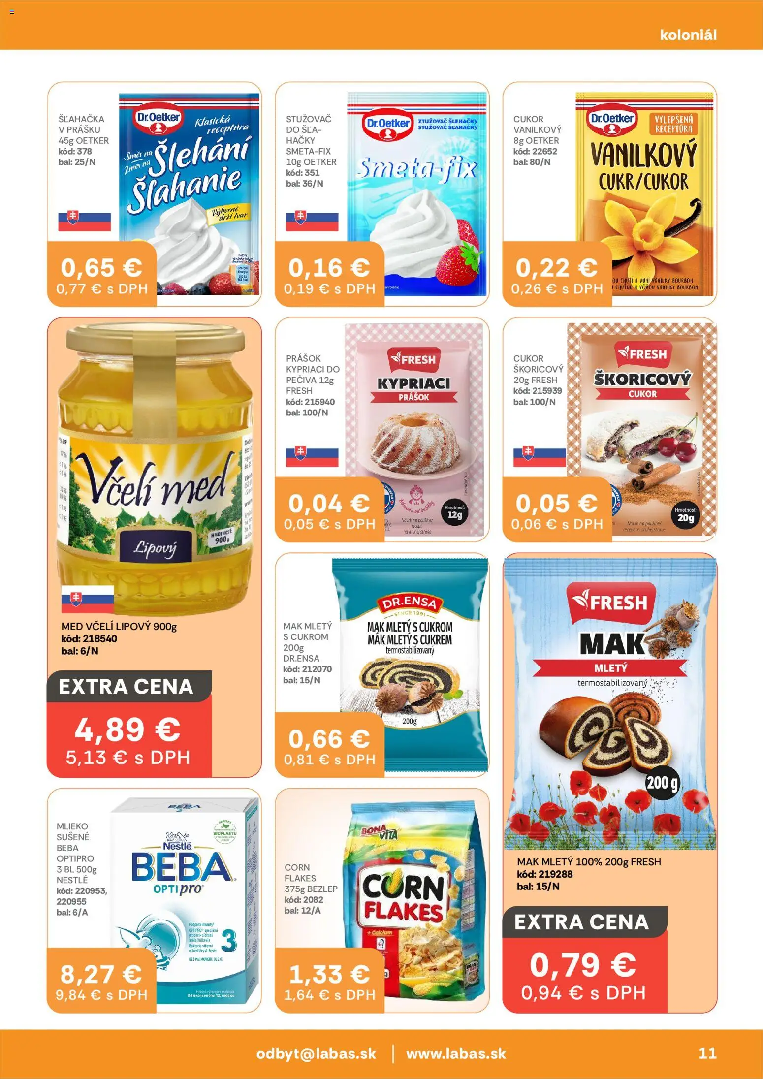 Nové Labaš akcie – leták je platný od 13.03.2026 | Strana: 11 | Produkty: Mlieko, Bourbon, Cukor, Mak