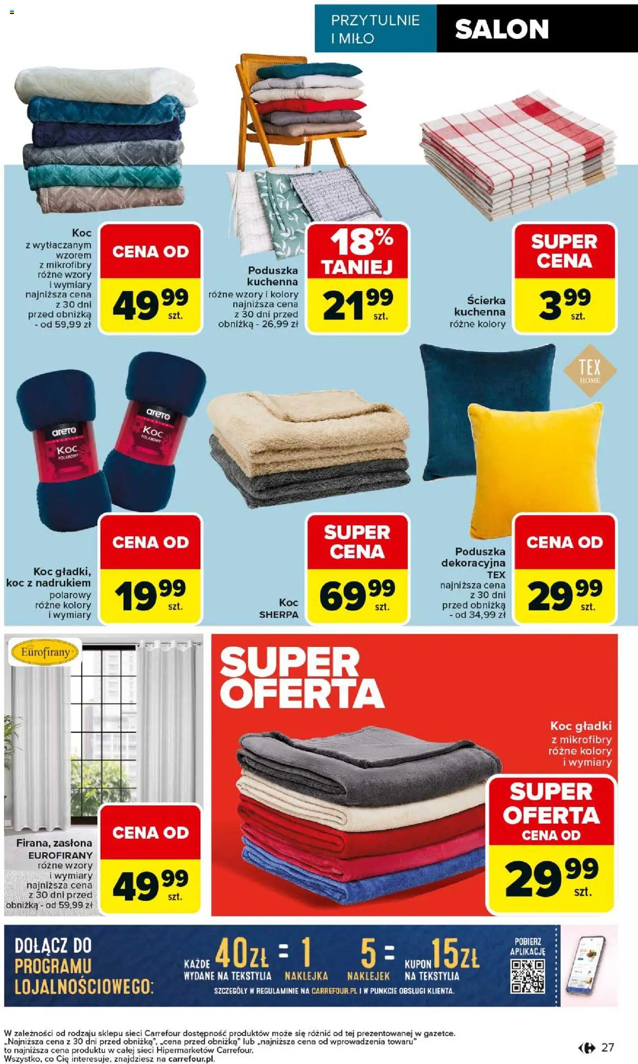 Carrefour Gazetka - Łap okazje od 11.09.2025 | Strona: 27 | Produkty: Poduszka, Koc, Tekstylia