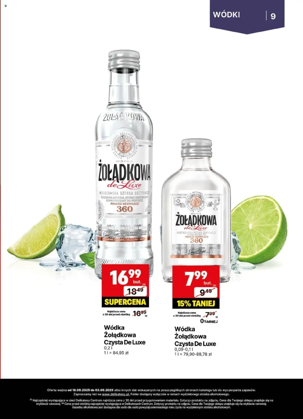 Delikatesy Centrum Gazetka - DeliBarek od 18.08.2025 | Strona: 9 | Produkty: Delikatesy, Wódka