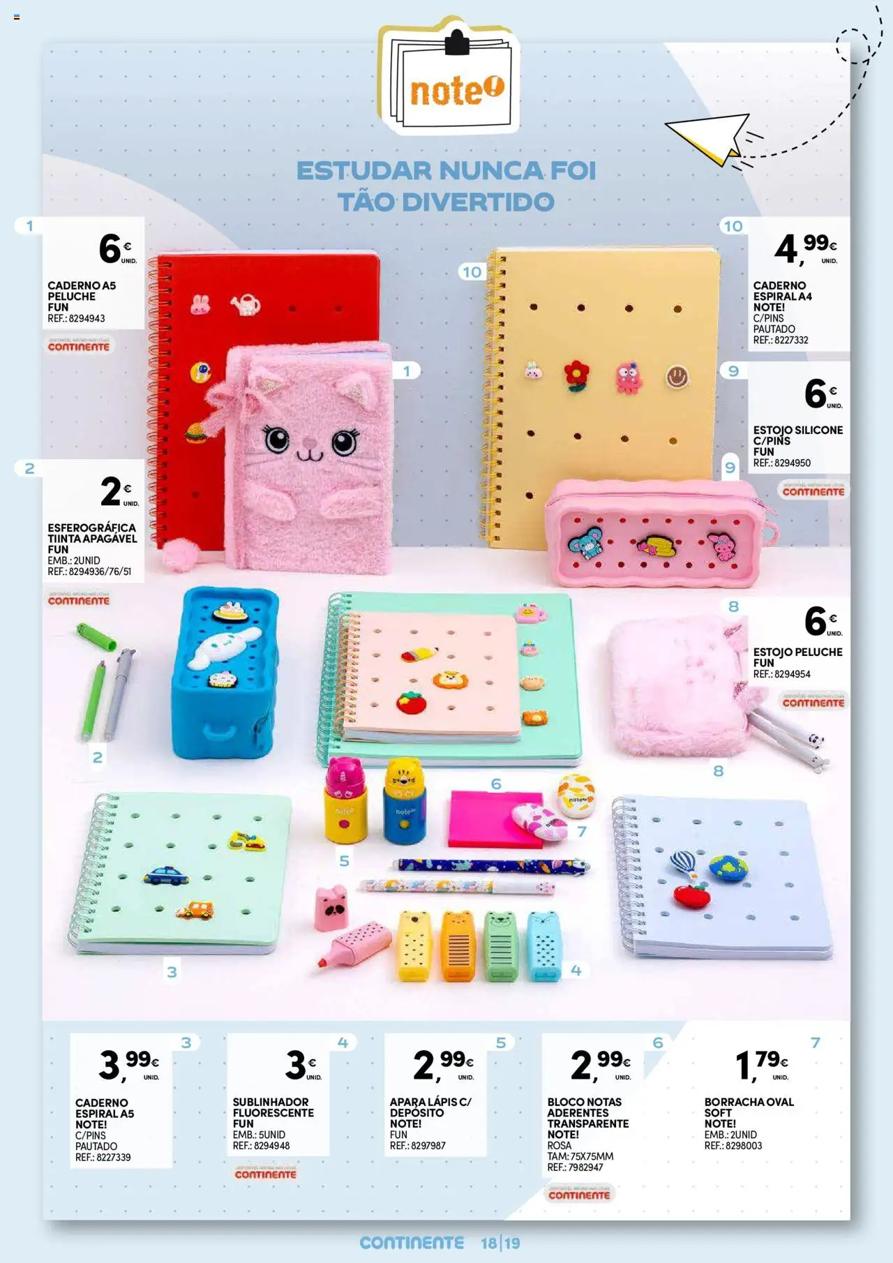 Continente - Regresso às Aulas: Regressamos com tudo │ válido de 12.08.2025 | Página: 19 | Produtos: Caderno