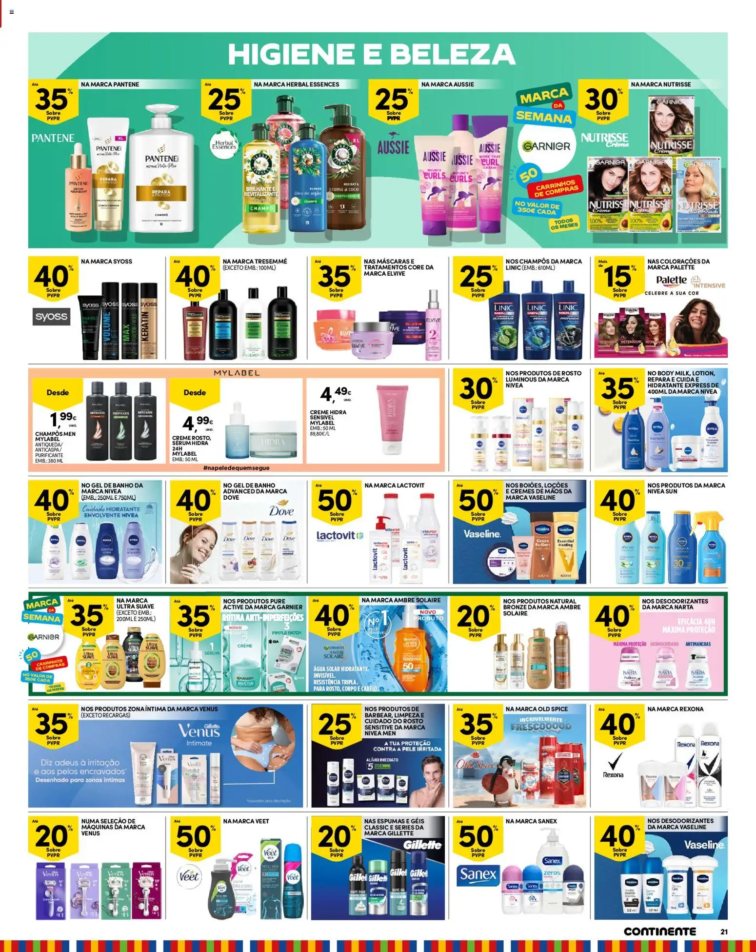 Continente Madeira │ válido de 07.04.2026 | Página: 21 | Produtos: Agua, Gel de banho, Sérum, Banho