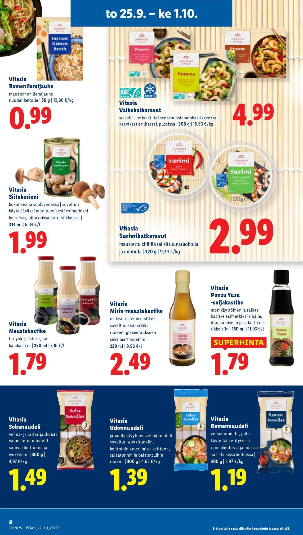 Lidl tarjoukset - Helsinki – voimassa 25.09.2025 alkaen | Sivu: 10 | Tuotteet: Nuudelit