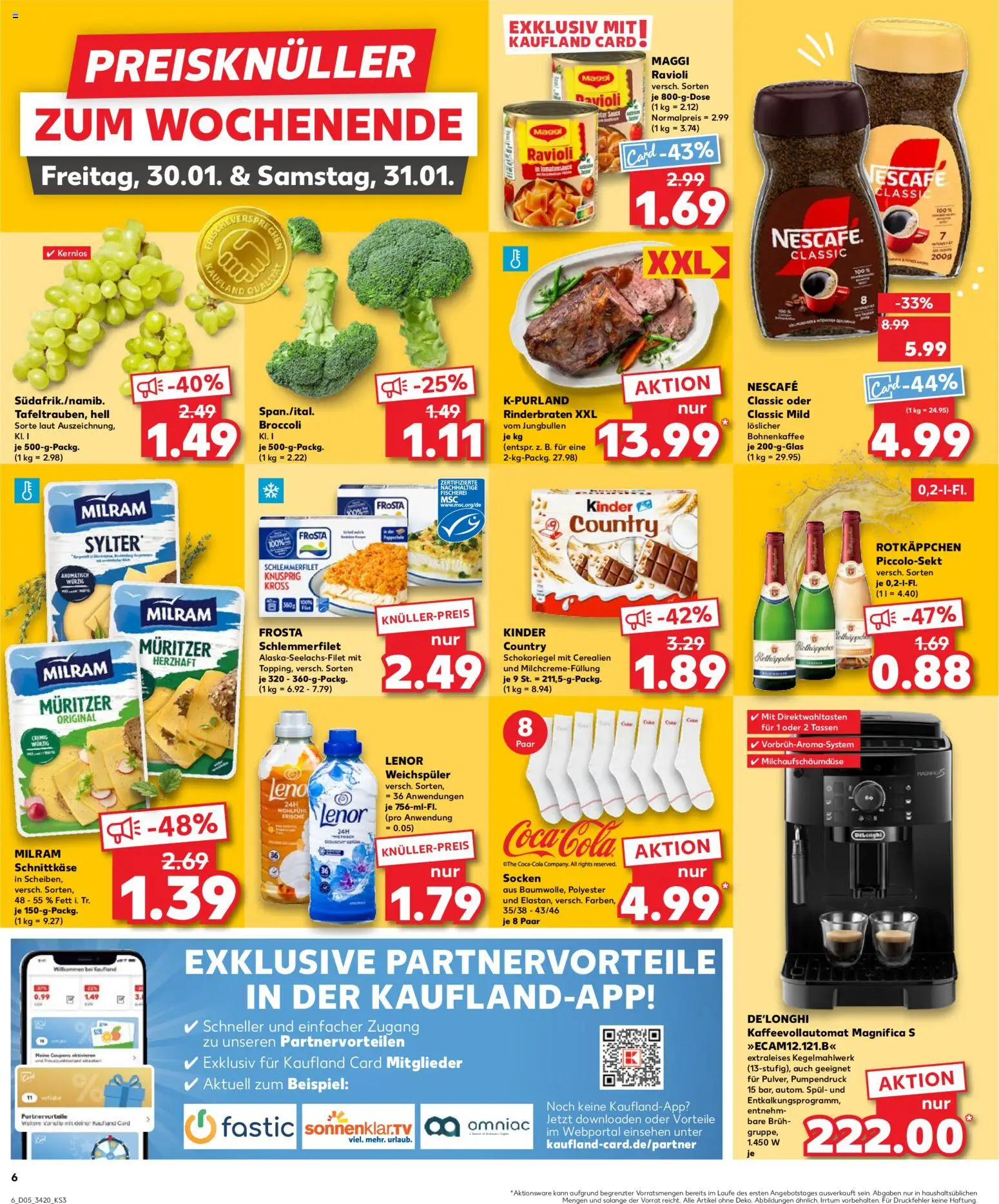 Kaufland prospekt Berlin	 – gültig ab 29.01.2026 | Seite: 6 | Produkte: Lenor, Frosta, Milram, Socken