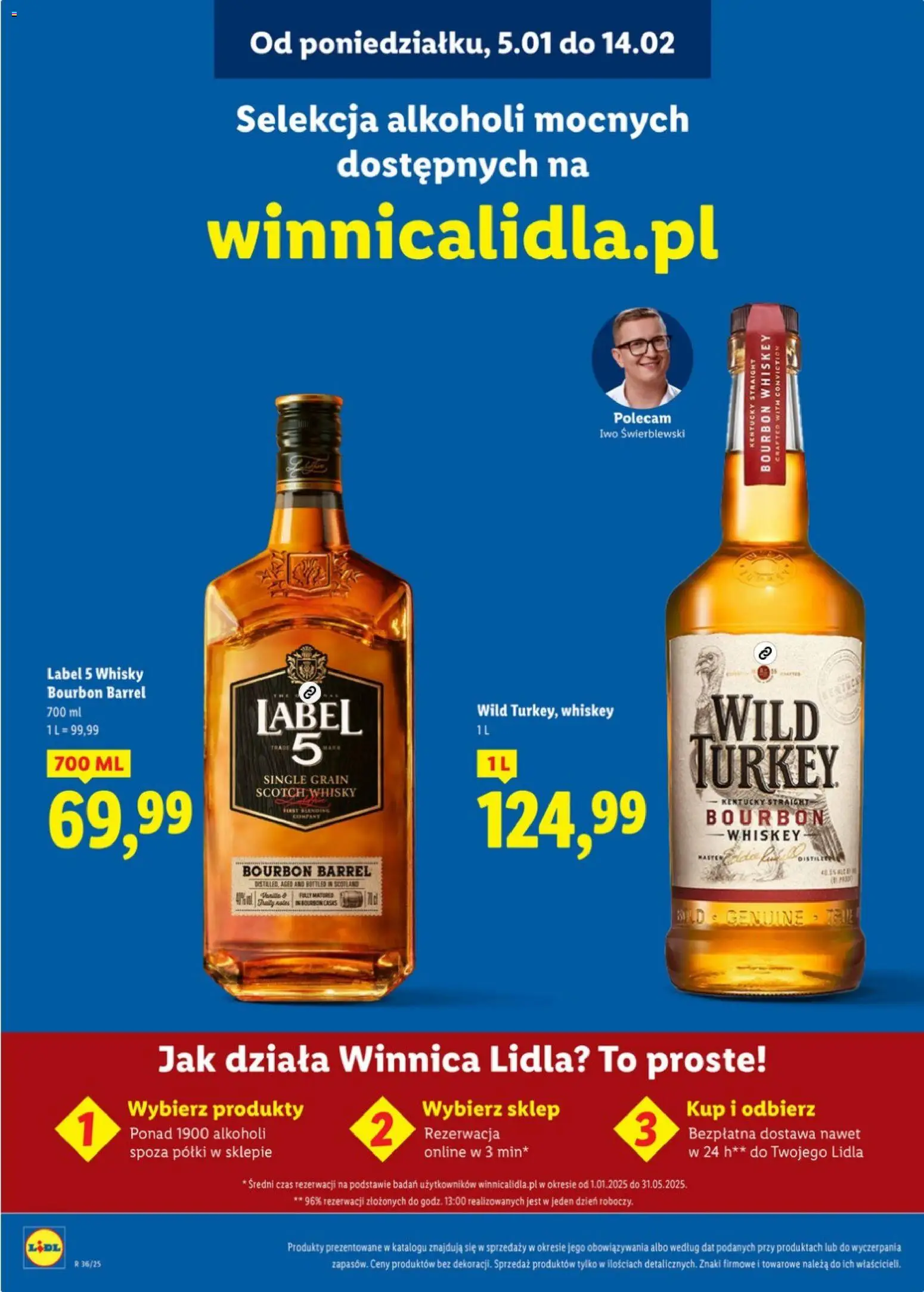 Lidl Katalog alkoholi mocnych od 05.01.2026 | Strona: 24 | Produkty: Bourbon, Wild Turkey, Whisky