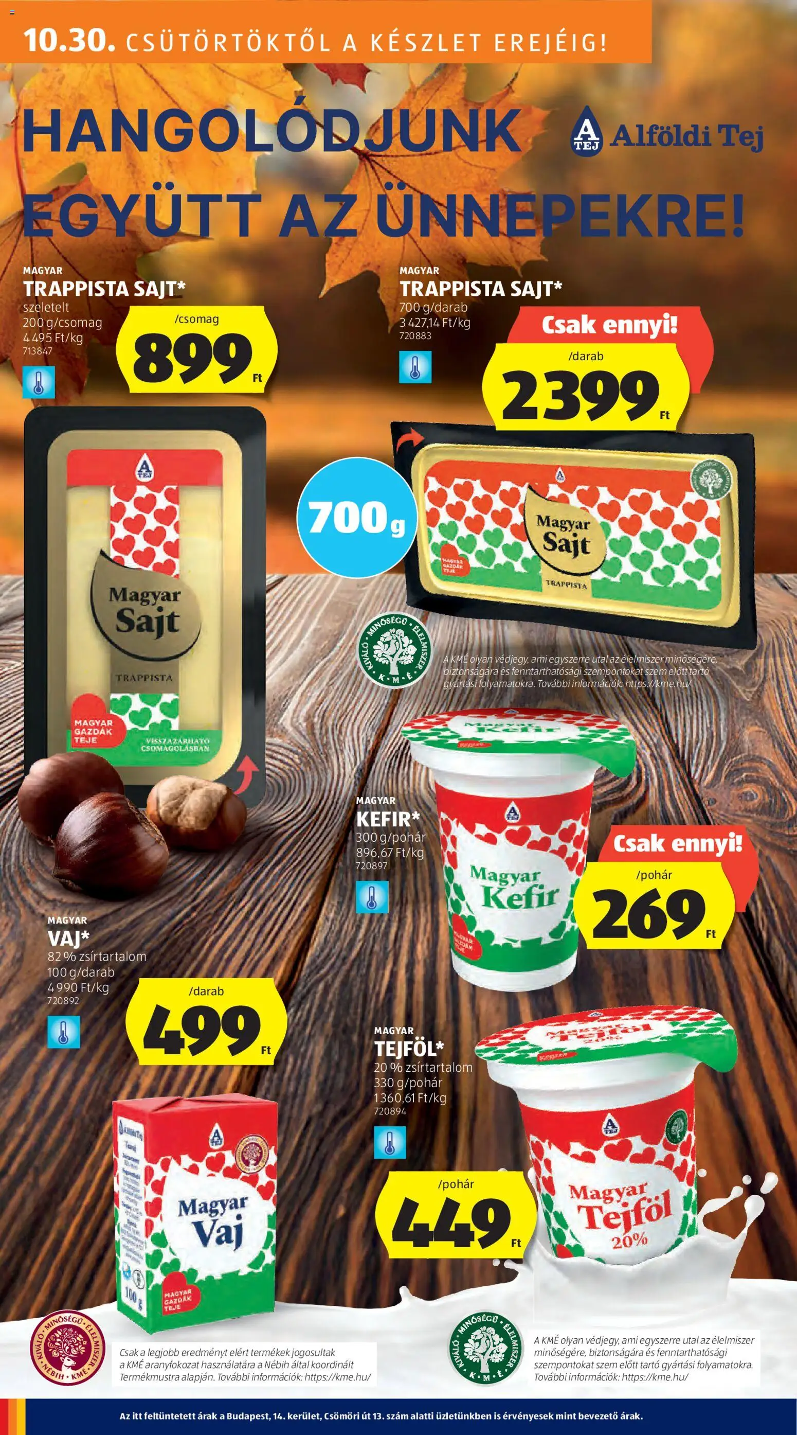 Aldi akciós ujság - amely érvényes a következő dátumtól: 30.10.2025 | Oldal: 18 | Termékek: WC, Tej, Tejföl, Trappista sajt
