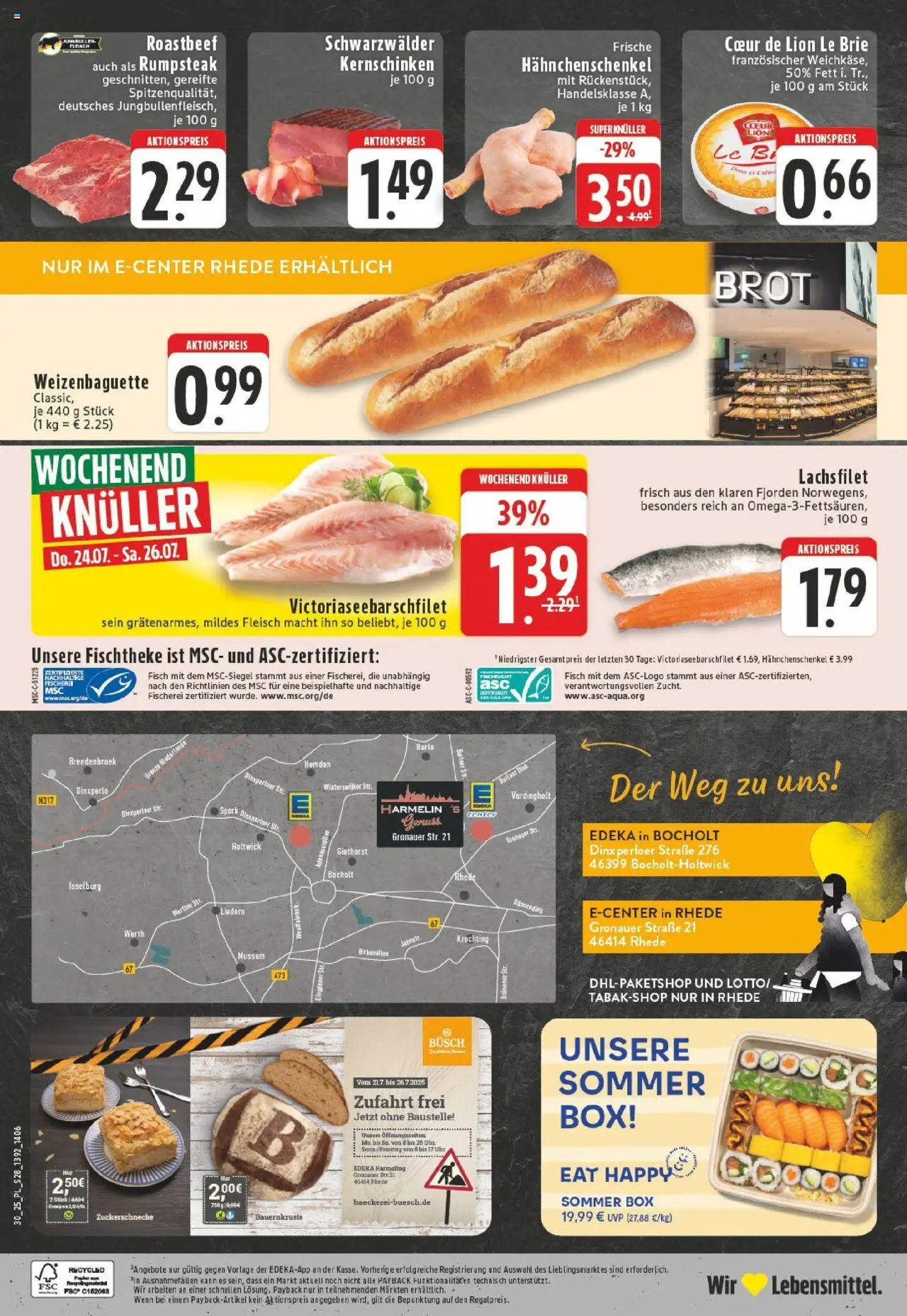 Edeka prospekt Bocholt - Holtwick	 - gültig ab dem 20.07.2025 | Seite: 28 | Produkte: Rumpsteak, Box, Fisch, Fleisch