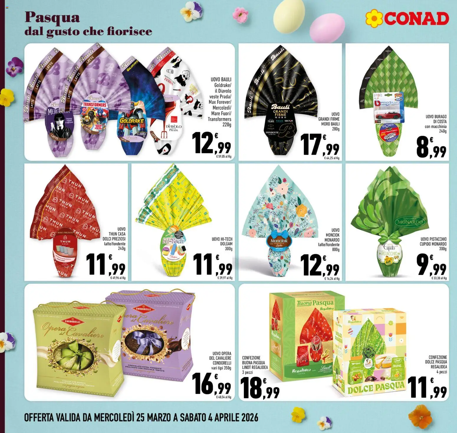 Volantino Conad del 25.03.2026 | Pagina: 2 | Prodotti: Cioccolato, Latte, Nocciole, Pistacchi