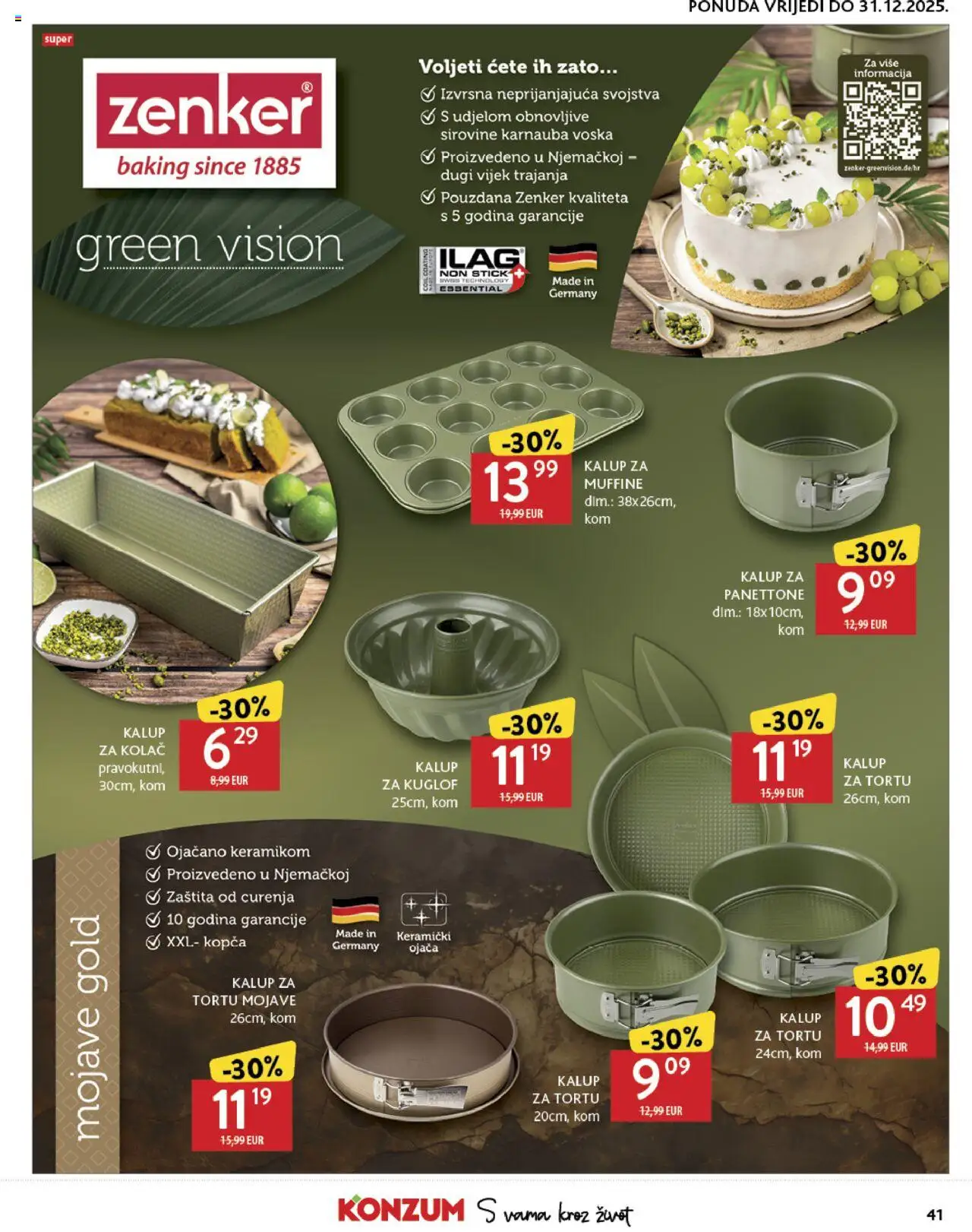 Konzum HR akciós ujság - amely érvényes a következő dátumtól: 15.10.2025 | Oldal: 41 | Termékek: Panettone, Kuglóf