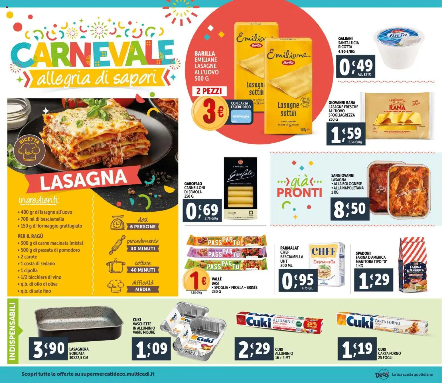 Volantino Decò del 11.02.2026 | Pagina: 14 | Prodotti: Vino, Forno, Carta forno, Olio di Oliva