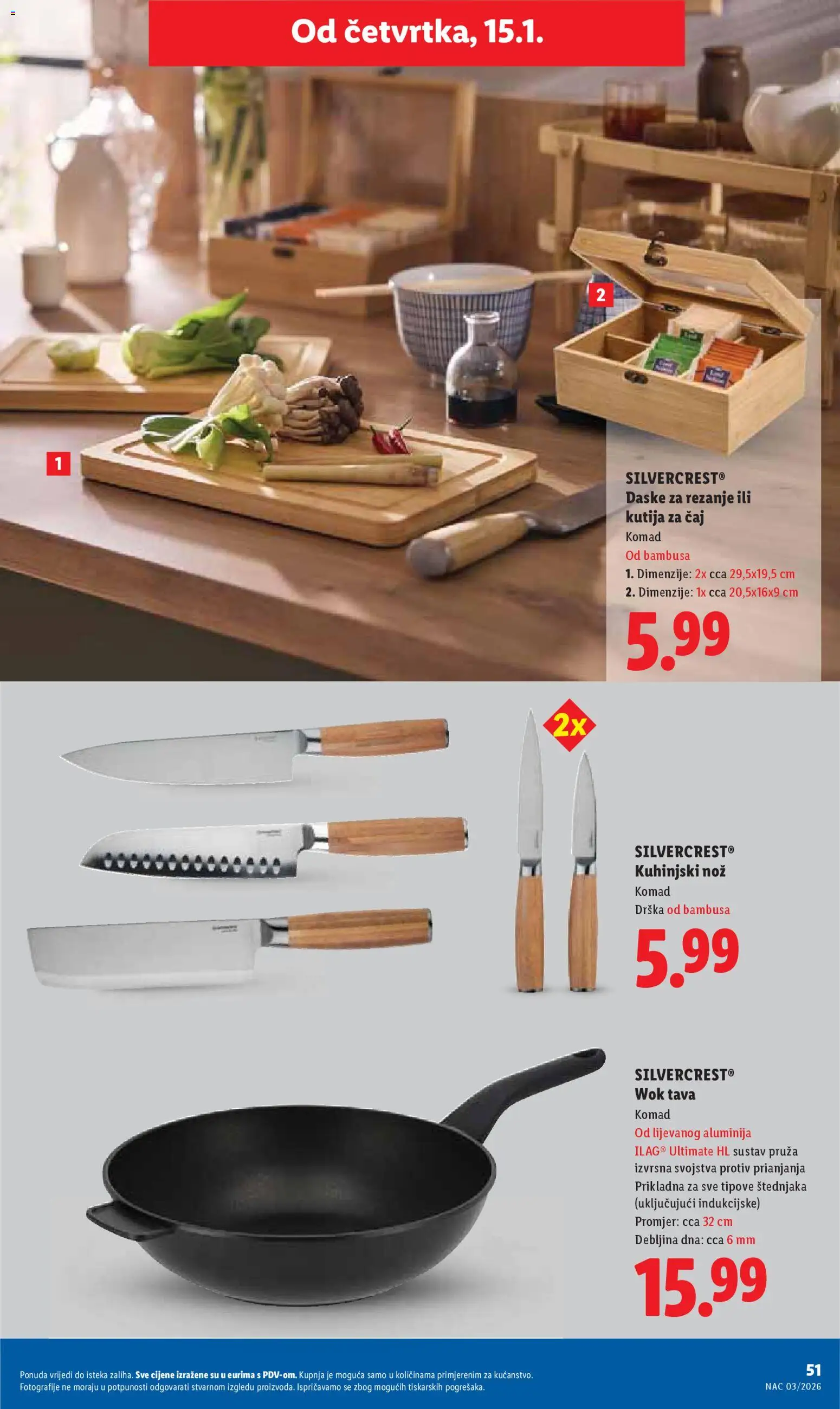 Lidl katalog | vrijedi od 12.01.2026 | Stranica: 51 | Proizvodi: Kutija, Čaj, Nož, Tava