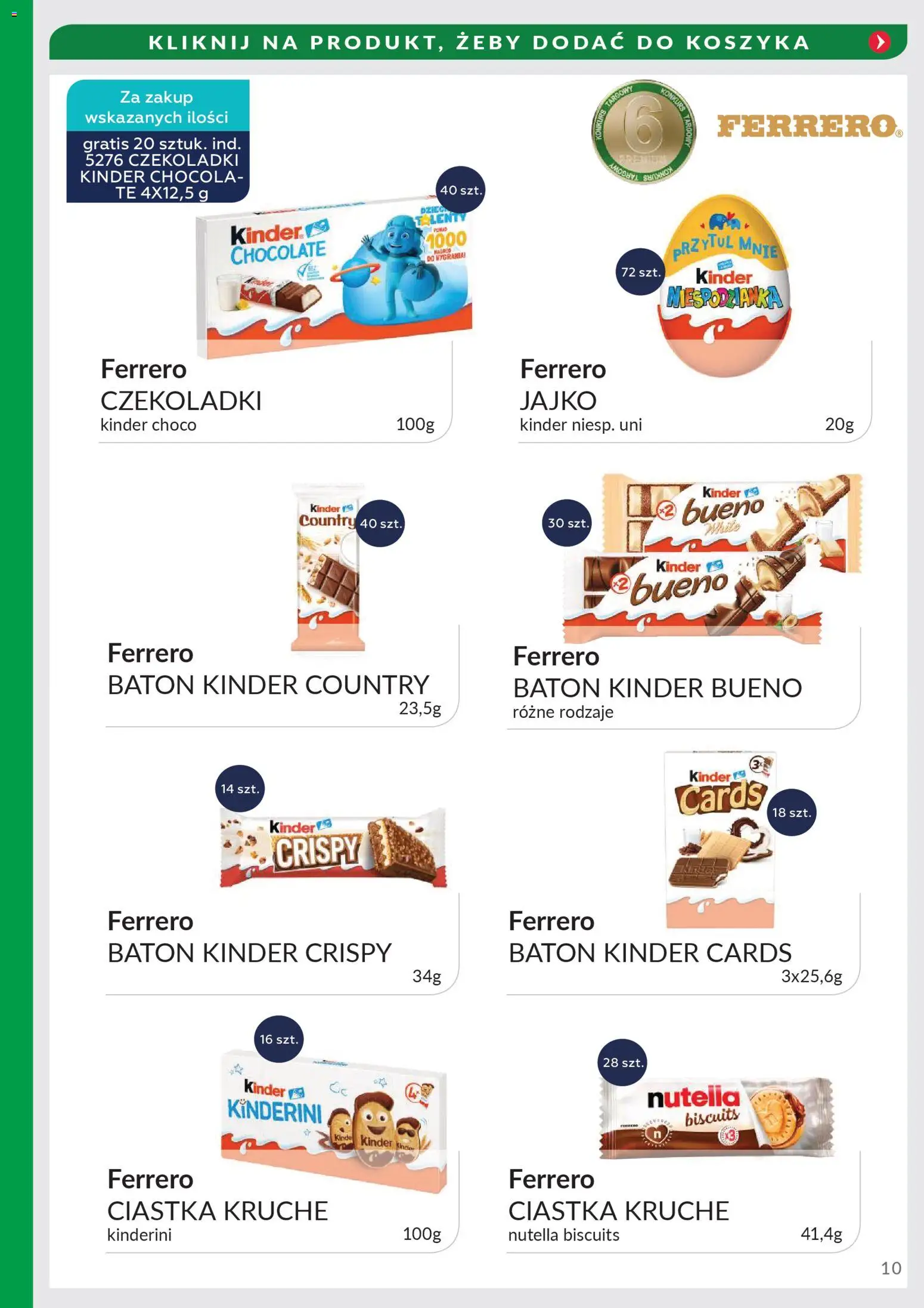 Eurocash Gazetka - Targi Jesień od 03.11.2025 | Strona: 10 | Produkty: Nutella biscuits, Czekoladki, Kinder Bueno, Ciastka