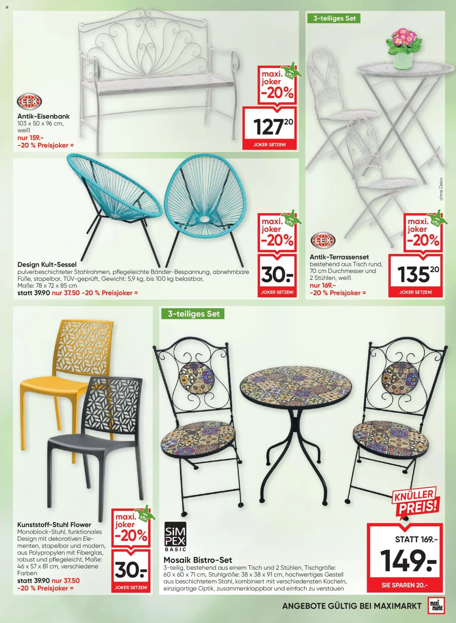 Maximarkt Gartenzeit ist Freizeit gültig ab 30.04.2026 | Seite: 3 | Produkte: Gewicht, Tisch